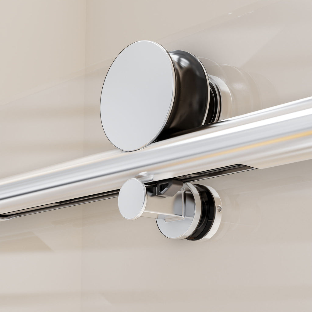 Frameless Single Sliding Soft Close Shower Doors, 5 / 16" Sgcc Tempered Glass - Chrome
