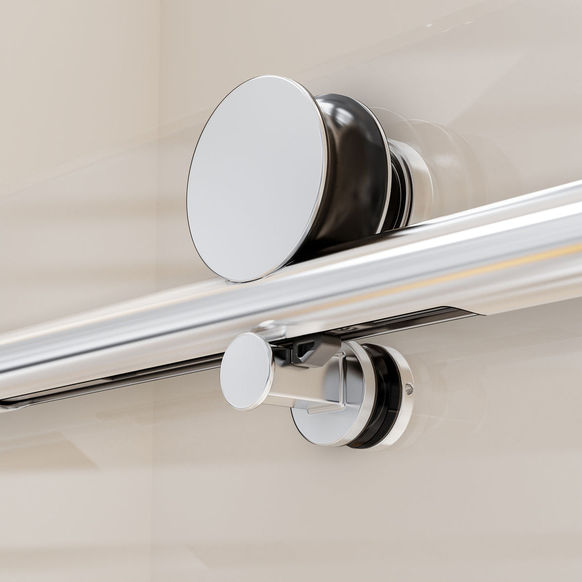Frameless Single Sliding Soft Close Shower Doors, 5 / 16" Sgcc Tempered Glass - Chrome