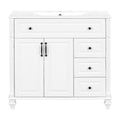 Modern Bathroom Vanity With Sink, 3 Drawers & 2 Doors