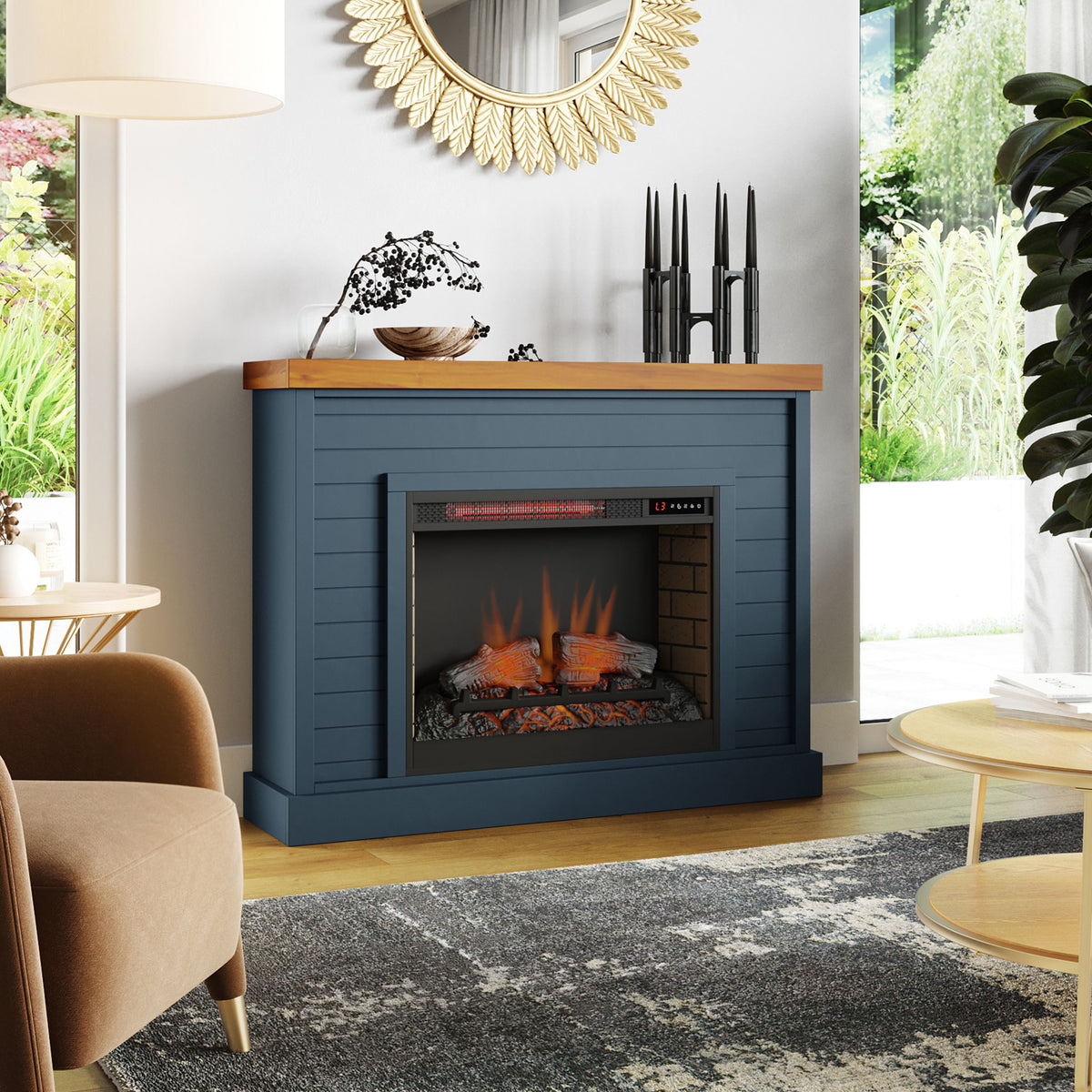 48" Fireplace With Mantel