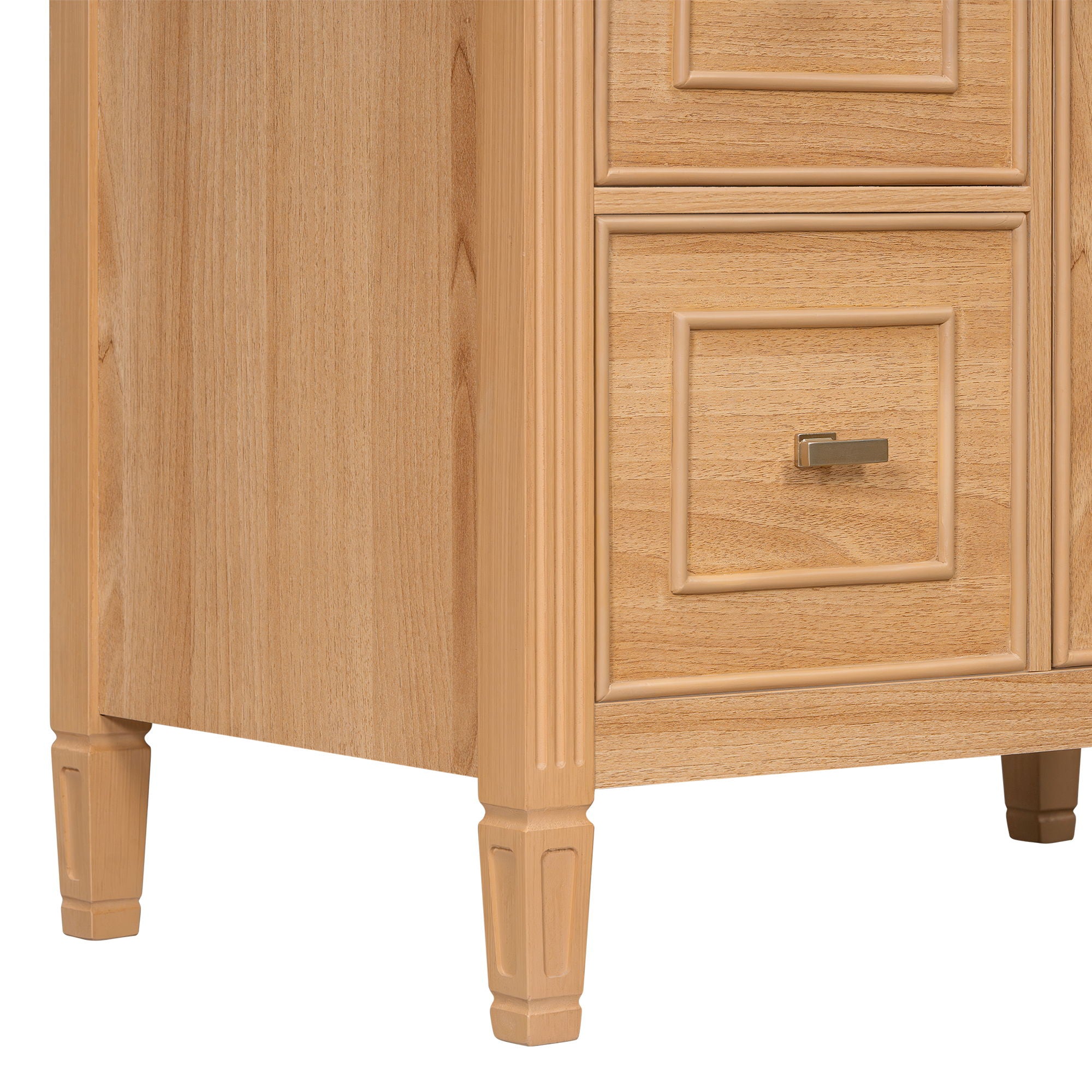Bathroom Vanity With Sink, Flip Drawer & Adjustable Shelf - Natural