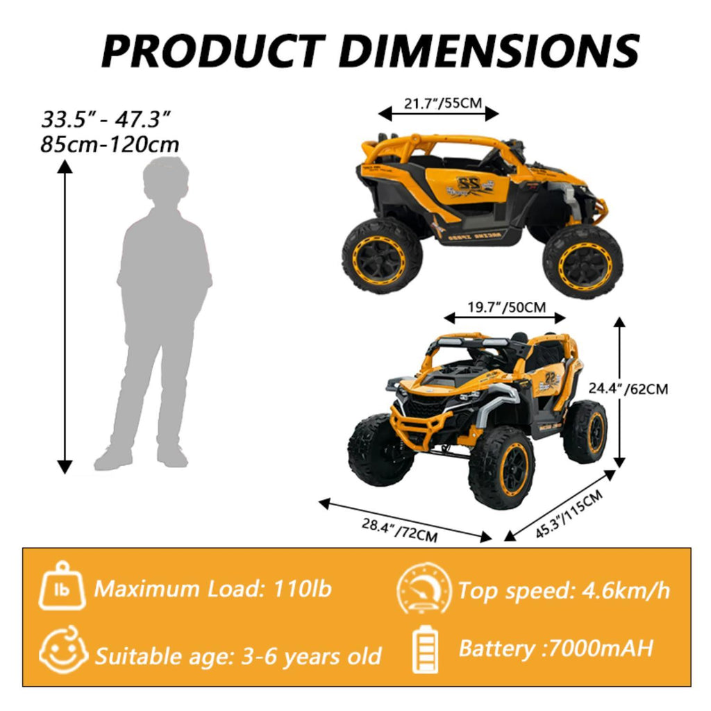 Ride On Kids Electric Truck With Remote Control, Front & Rear Suspension