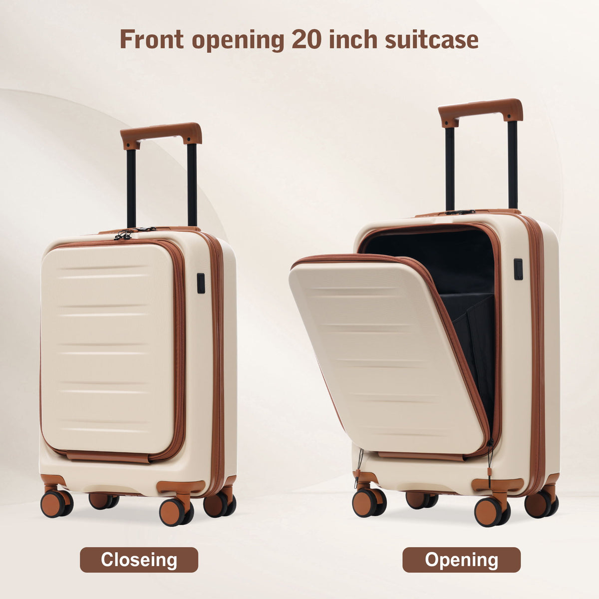 Hardside Luggage Set 5 Piece With Front Opening