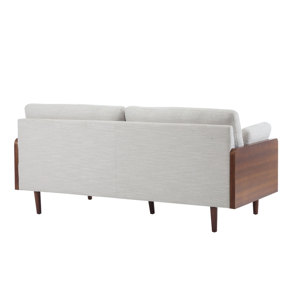 Mid Century Moderne Sofa With Wood Sides