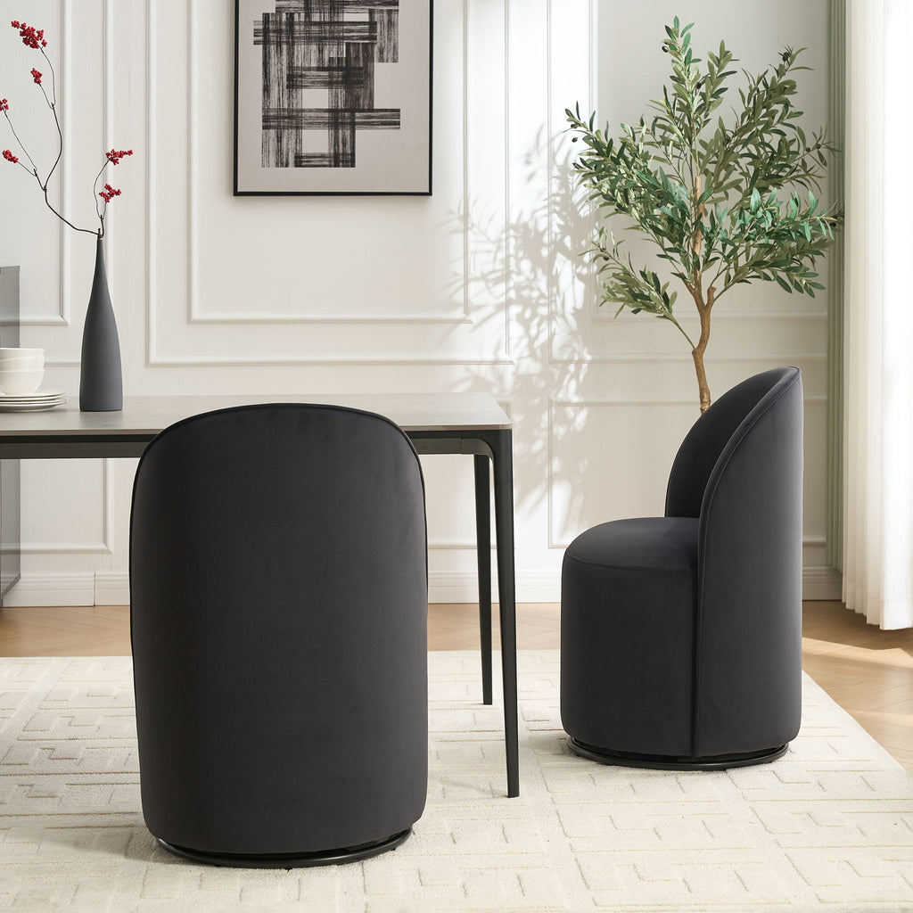 360 Degree Swivel Armless Dining Barrel Chair
