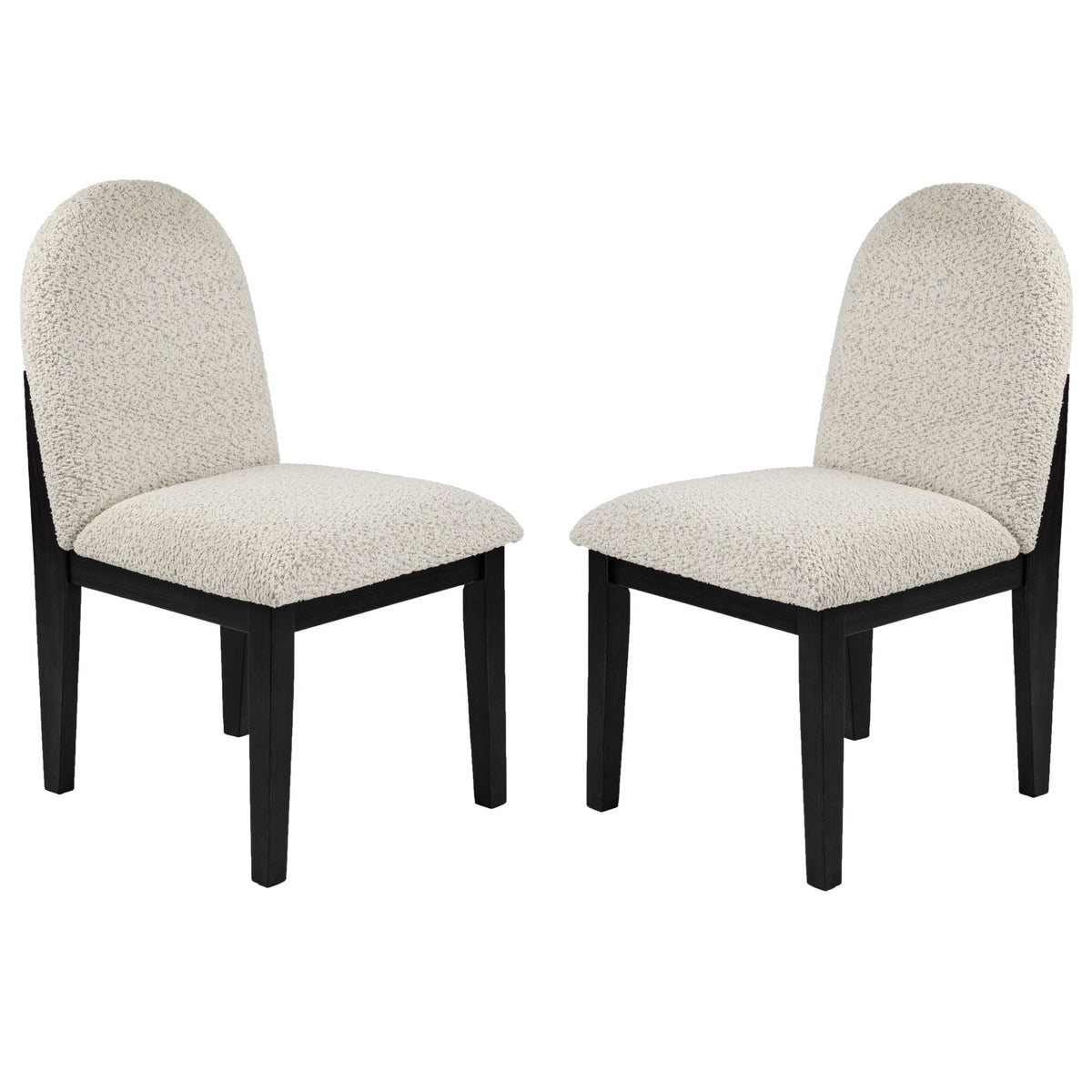 5 Piece Round Dining Set With With Chairs - Black / White