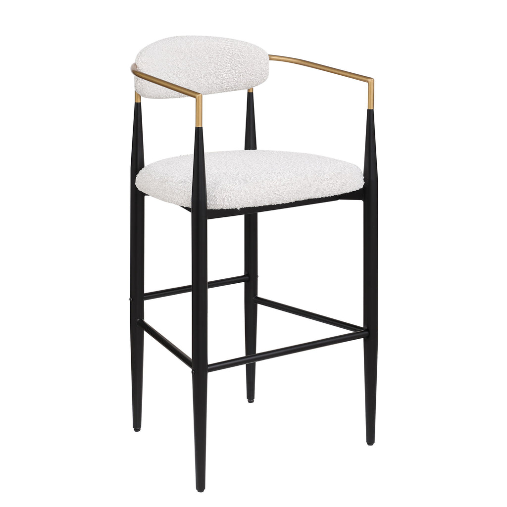 Upholstered Bar Stools With Backs For Kitchen Island (Set of 2) - Beige