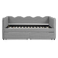 Gingham Daybed With USB Charging Port, Wave-Shaped Design