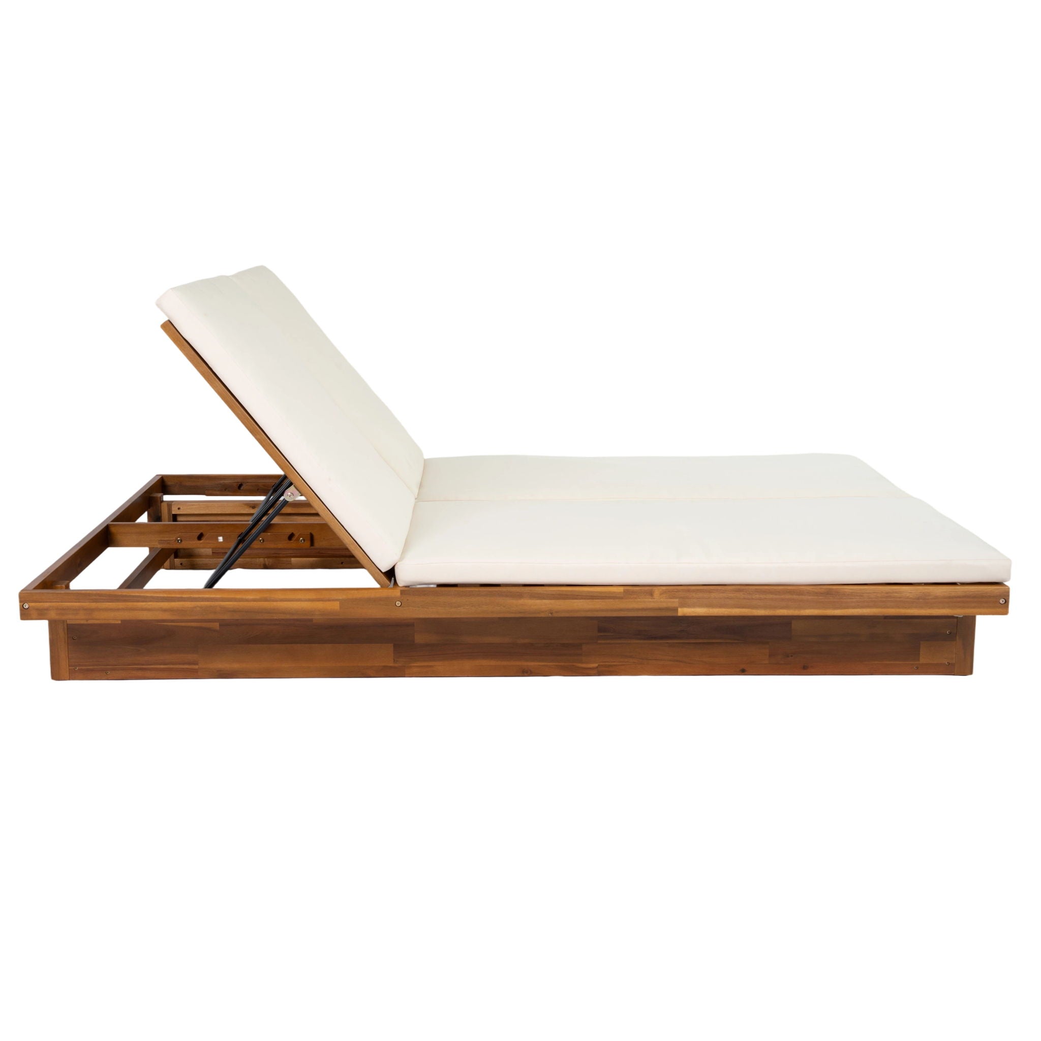 Double Sunlounger With Adjustable Backrest - Beige