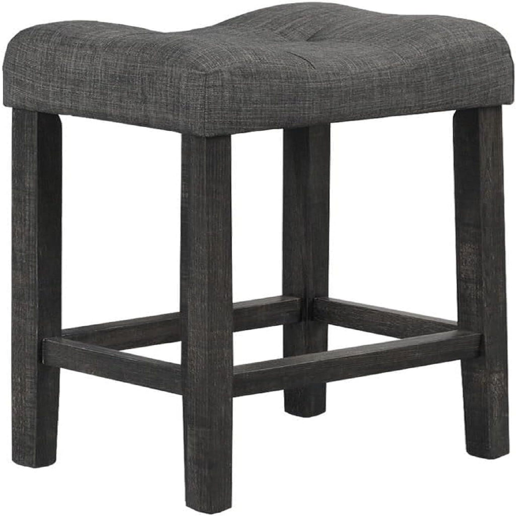 Transitional Style Counter Height Dining Stool With Footrest (Set of 2)