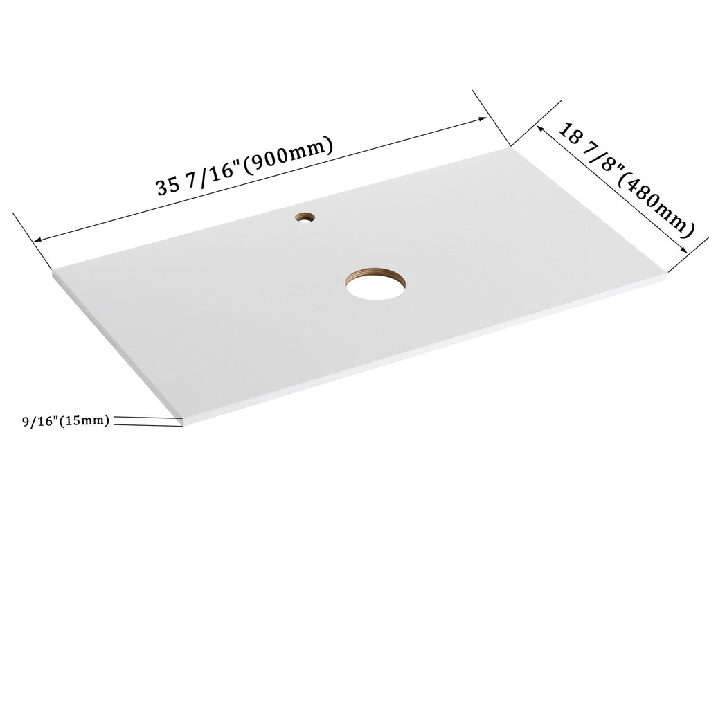 Wall Mounted Bathroom Vanity With Art Sink & 1 Soft Close Drawer
