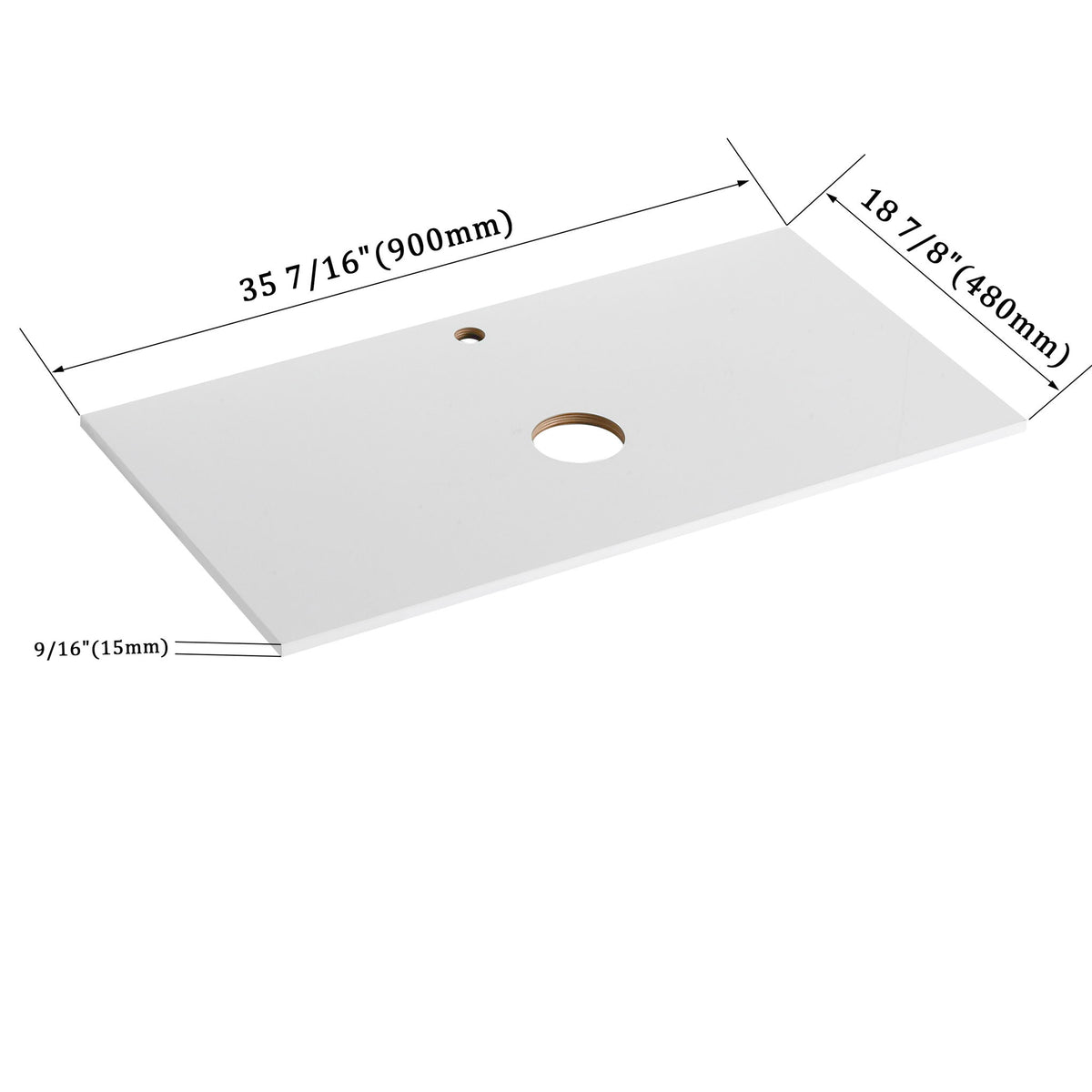 Wall Mounted Bathroom Vanity With Art Sink & 1 Soft Close Drawer