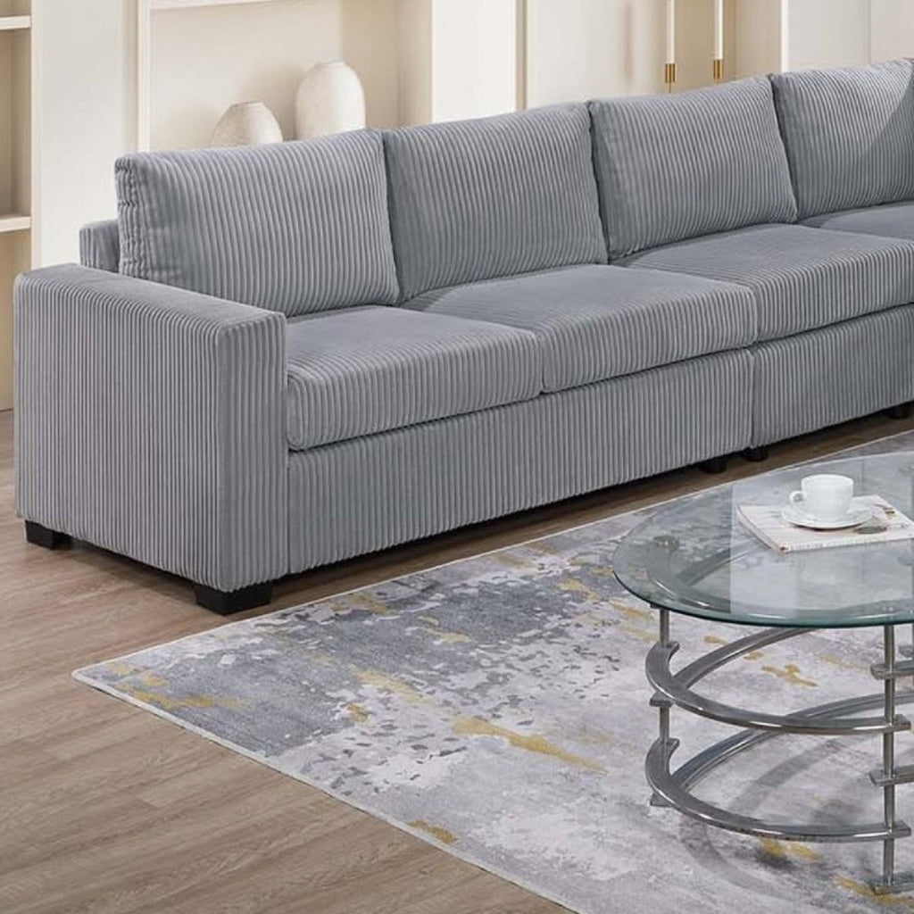 Modern Style L-Shape Sectional Set, USB Ports, Cup Holder