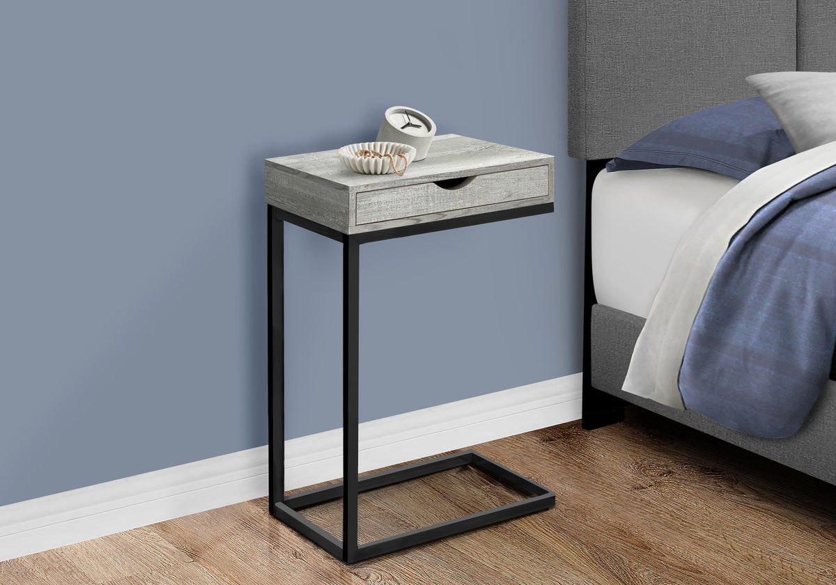 Accent Table, C - Shaped Stylish Modern - Gray