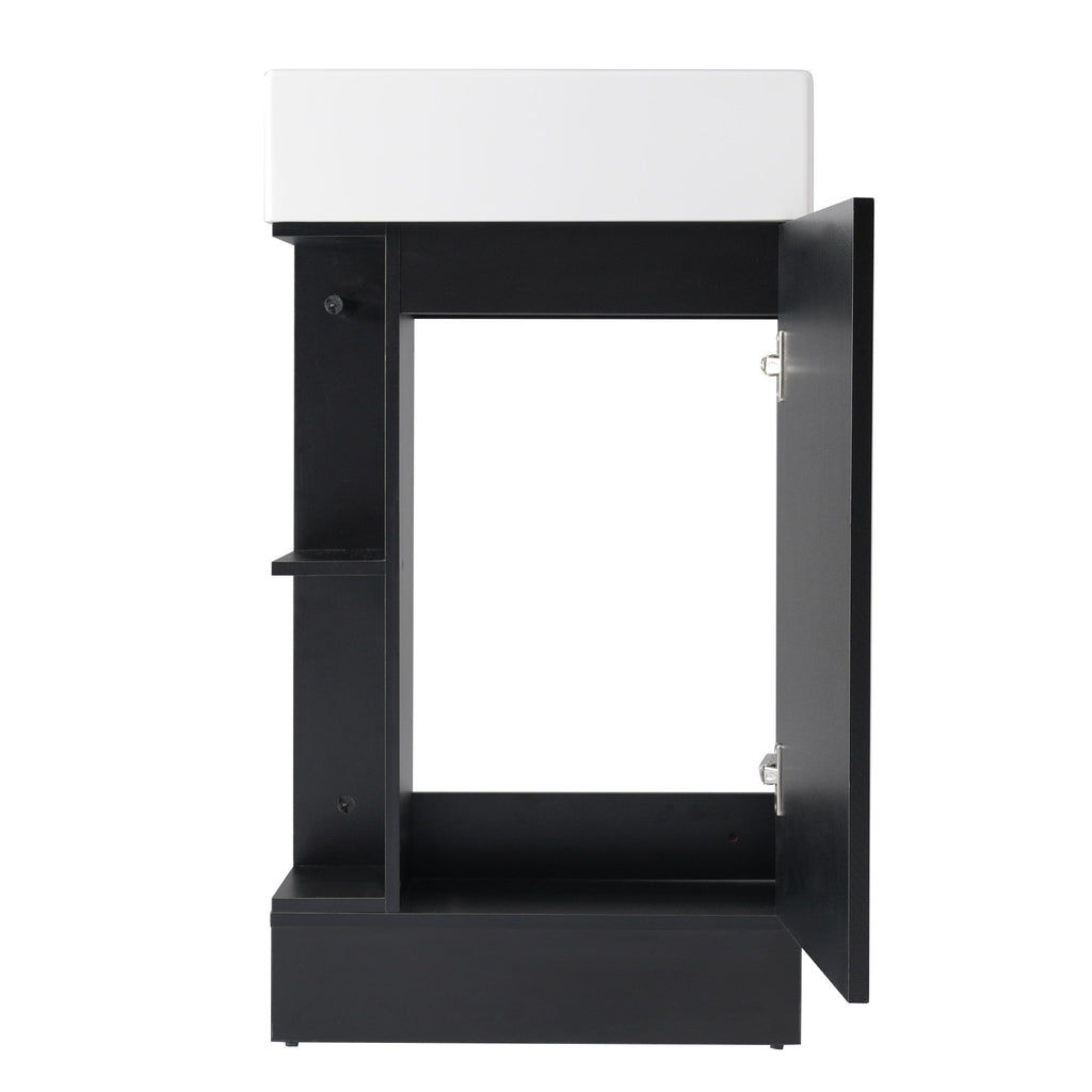 Modern Bathroom Vanity With Sink And 2 Tier Shelf