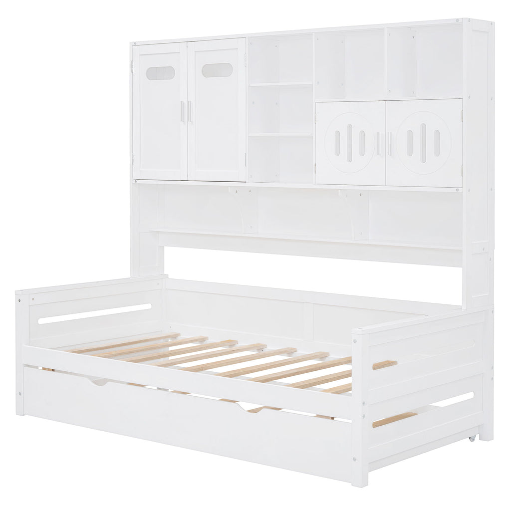 Daybed & All-In-One Cabinet And Shelf