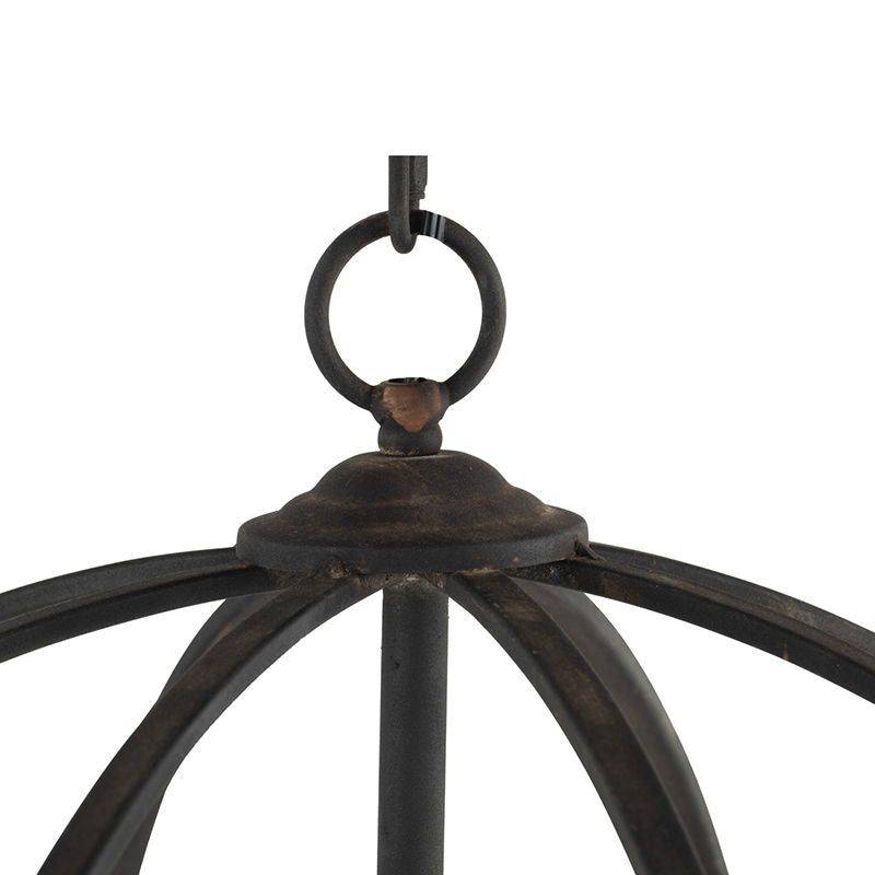 4 Light Metal Chandelier, Hanging Light Fixture With Adjustable Chain For Kitchen, Bulb Not Included - Black
