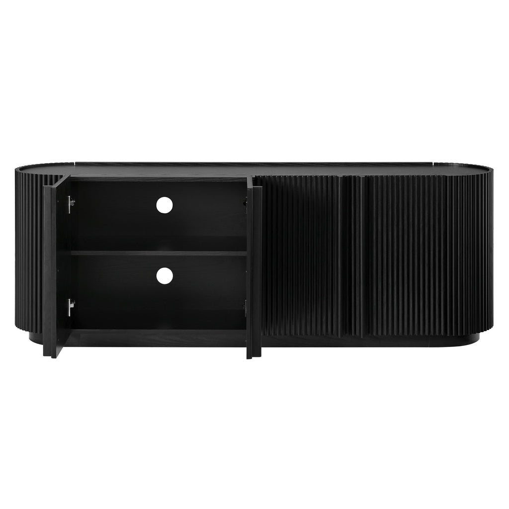 TV Stand With Fluted Tambour Style Door