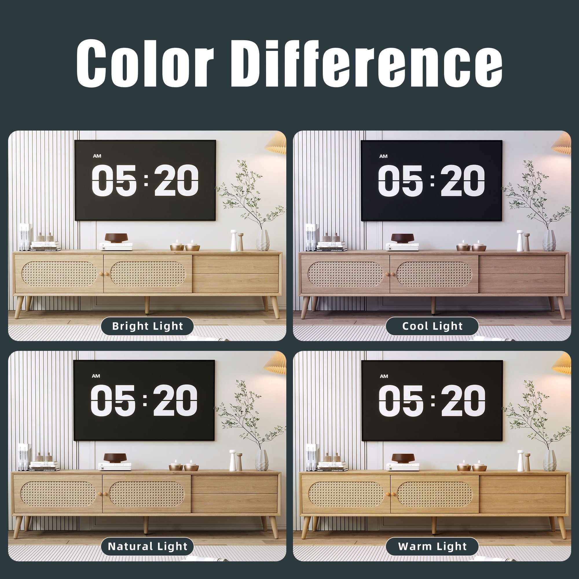 TV Stand For TVs Up To 80", Media Console, Cabinet - Natural