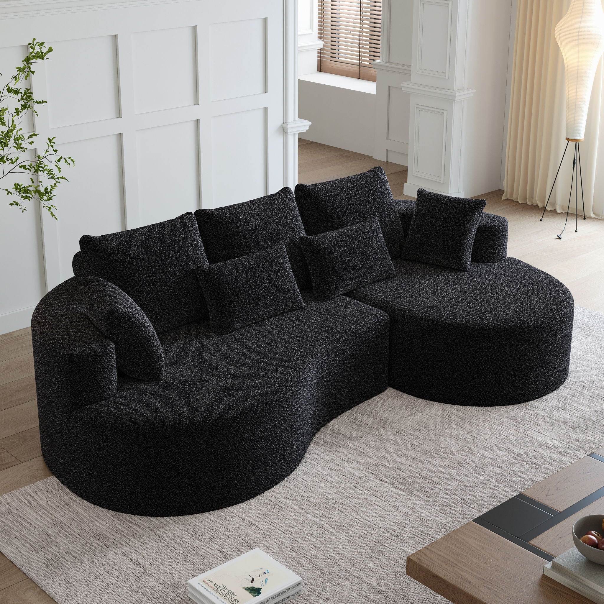 Curved Oversized Sectional Sofa With Extra Deep Seat