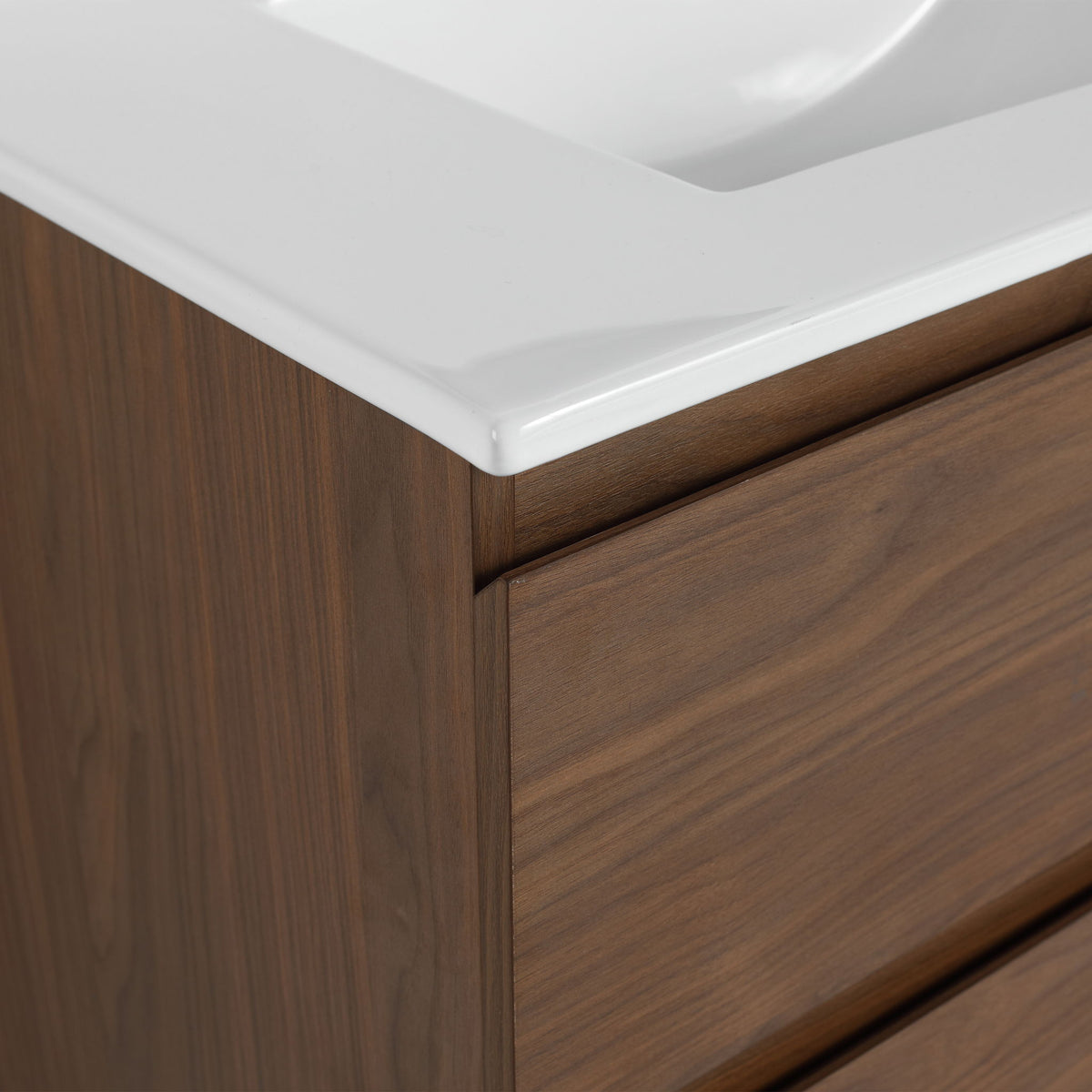 Wall Mounted Bathroom Vanity & Sink, 2 Soft Close Drawers