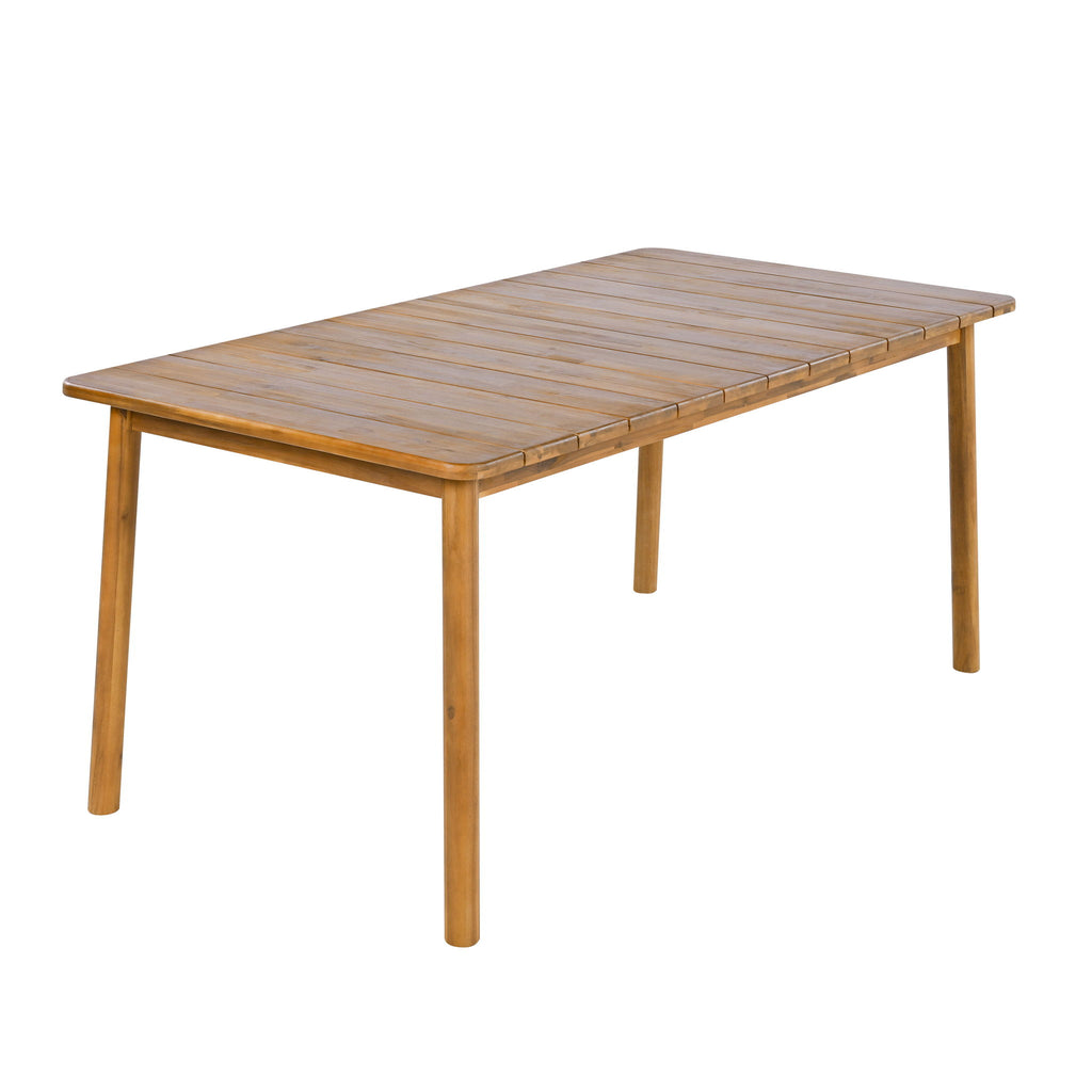 Kirk - Outdoor Patio 7 Pieces Chat Set With Wicker Chairs Cushions & Table - Beige / Light Brown / Teak