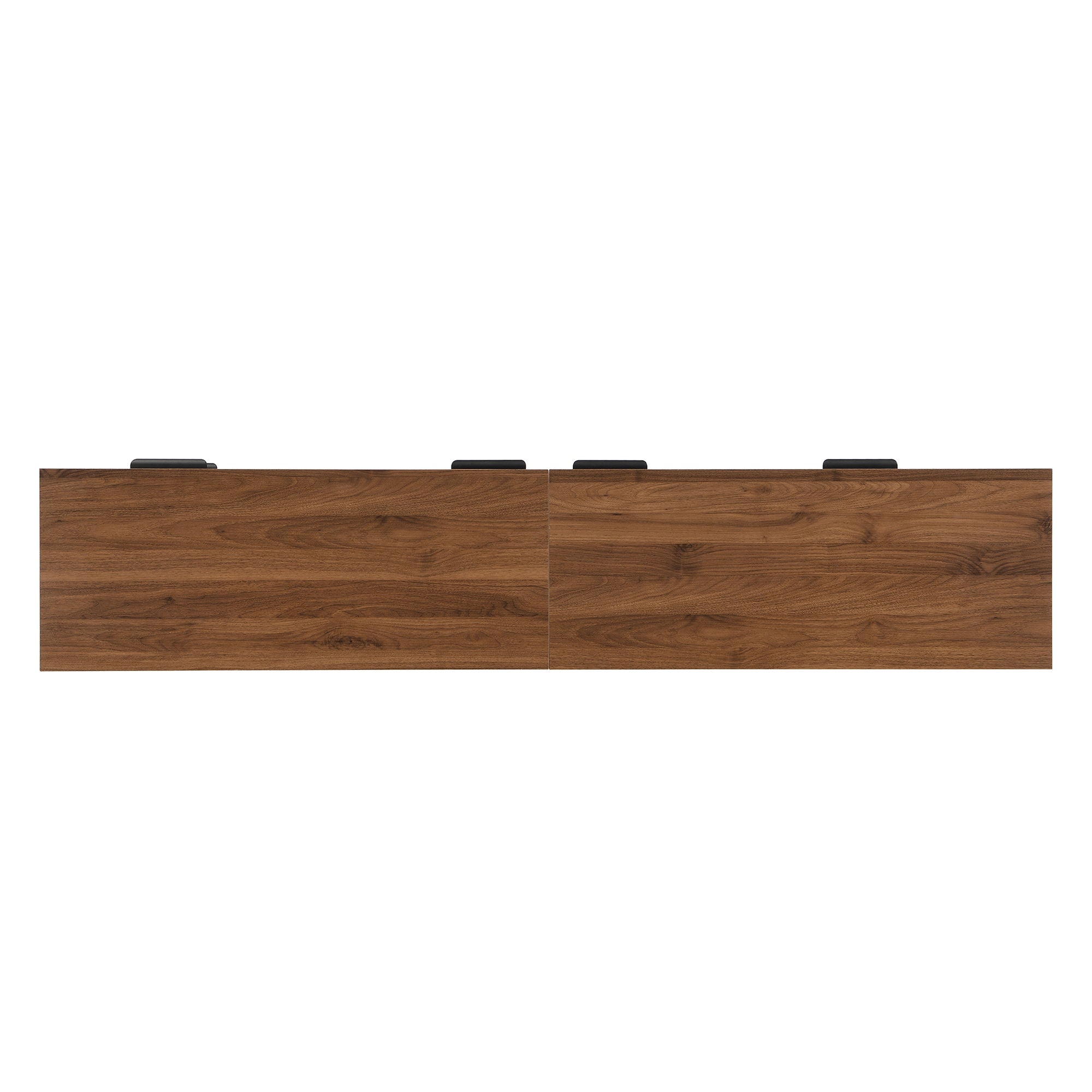 TV Stand With 2 Drawers, Doors & Cable Management, Soft Closing Hinges - Walnut