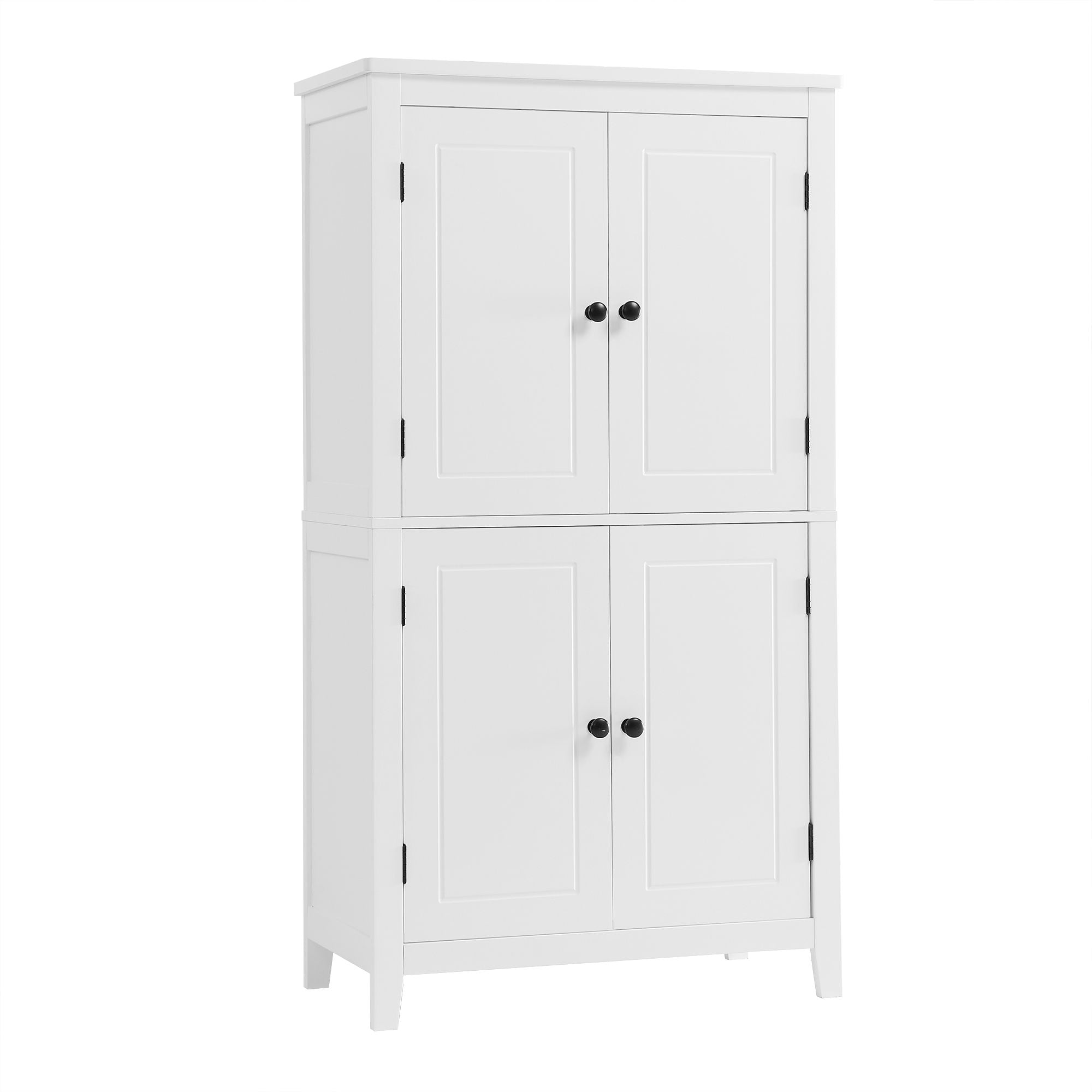 Elegant Bathroom Floor Storage Cabinet With 4 Doors, Adjustable Shelves