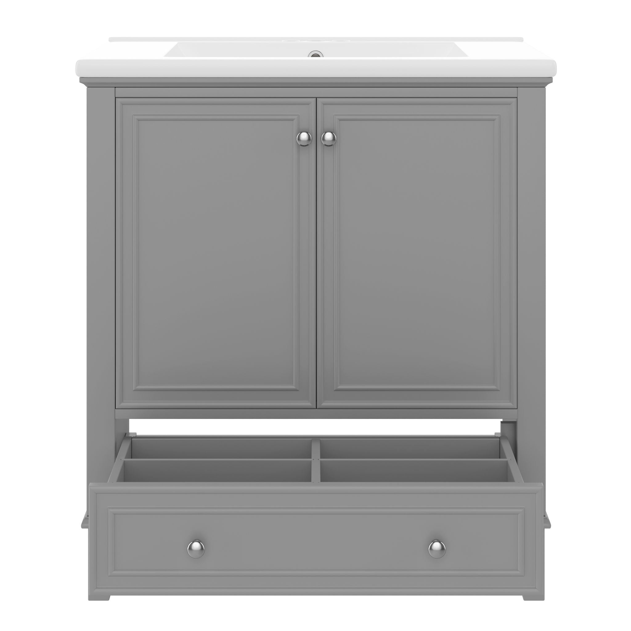 Modern Bathroom Vanity With Sink Combo, Doors And Drawer