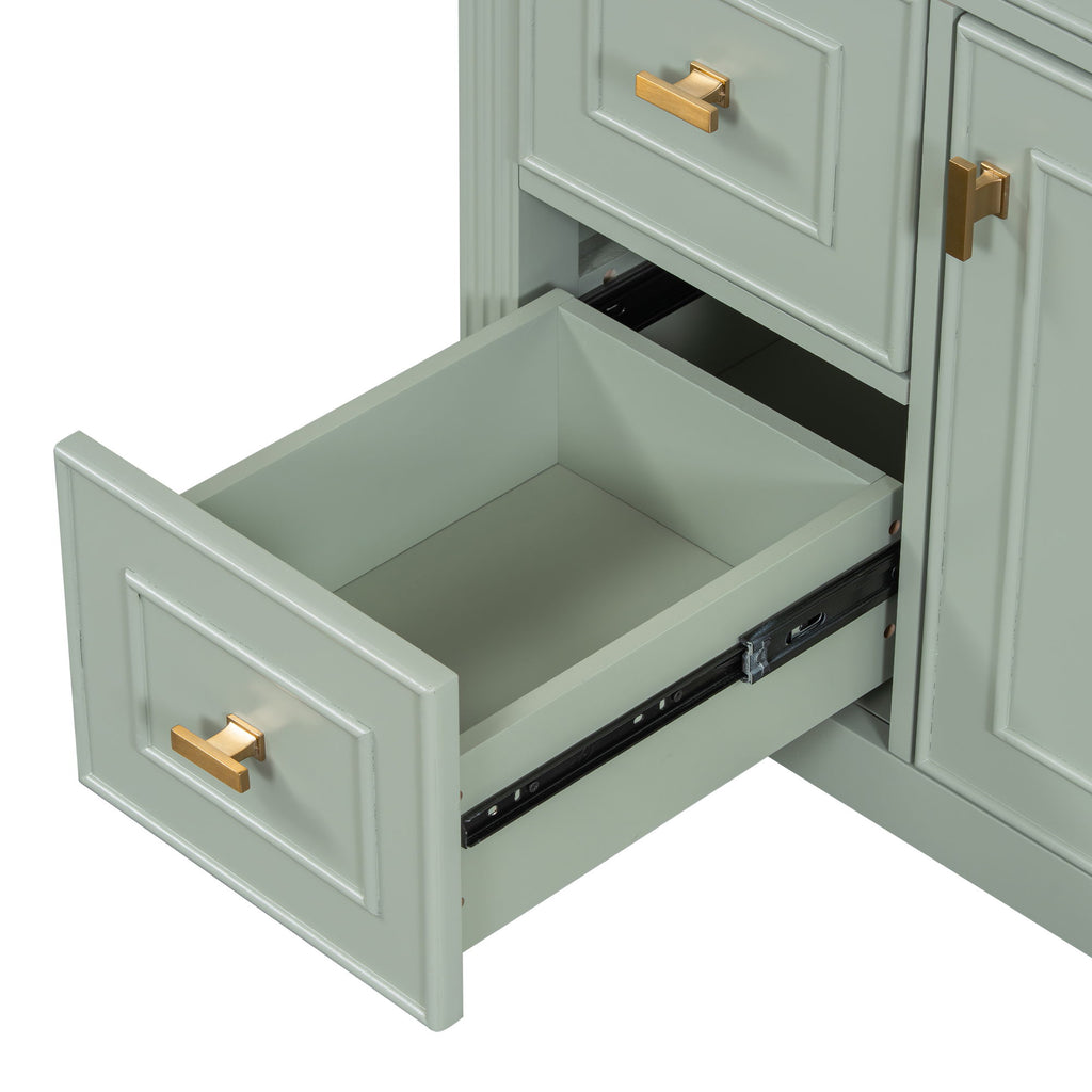 Modern Bathroom Vanity With Sink, 1 Flip Drawer And 2 Drawers, Adjustable Shelf