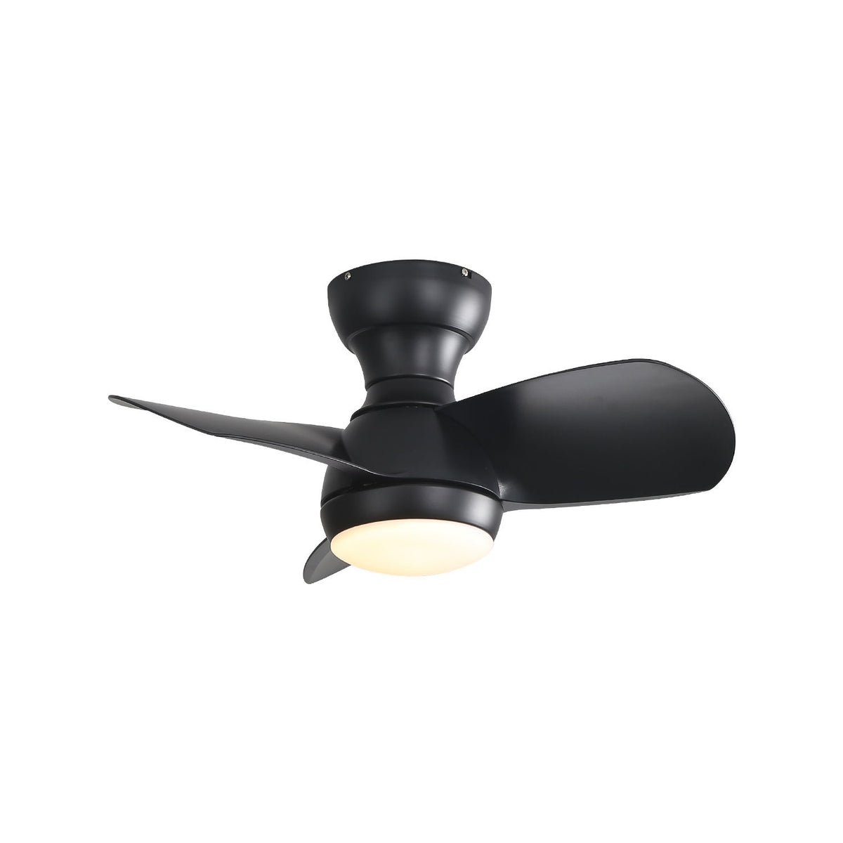 23" Bedroom Ceiling Fan With 3 Color Dimmable 3 ABS Blades Remote Control Dc Motor With 18W Led Light