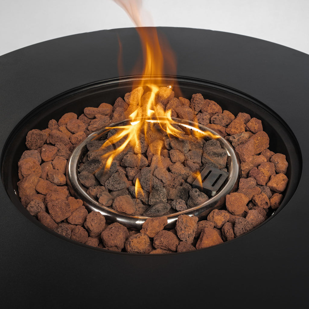 Propane Round 40000Btu Fire Pit Table - Black
