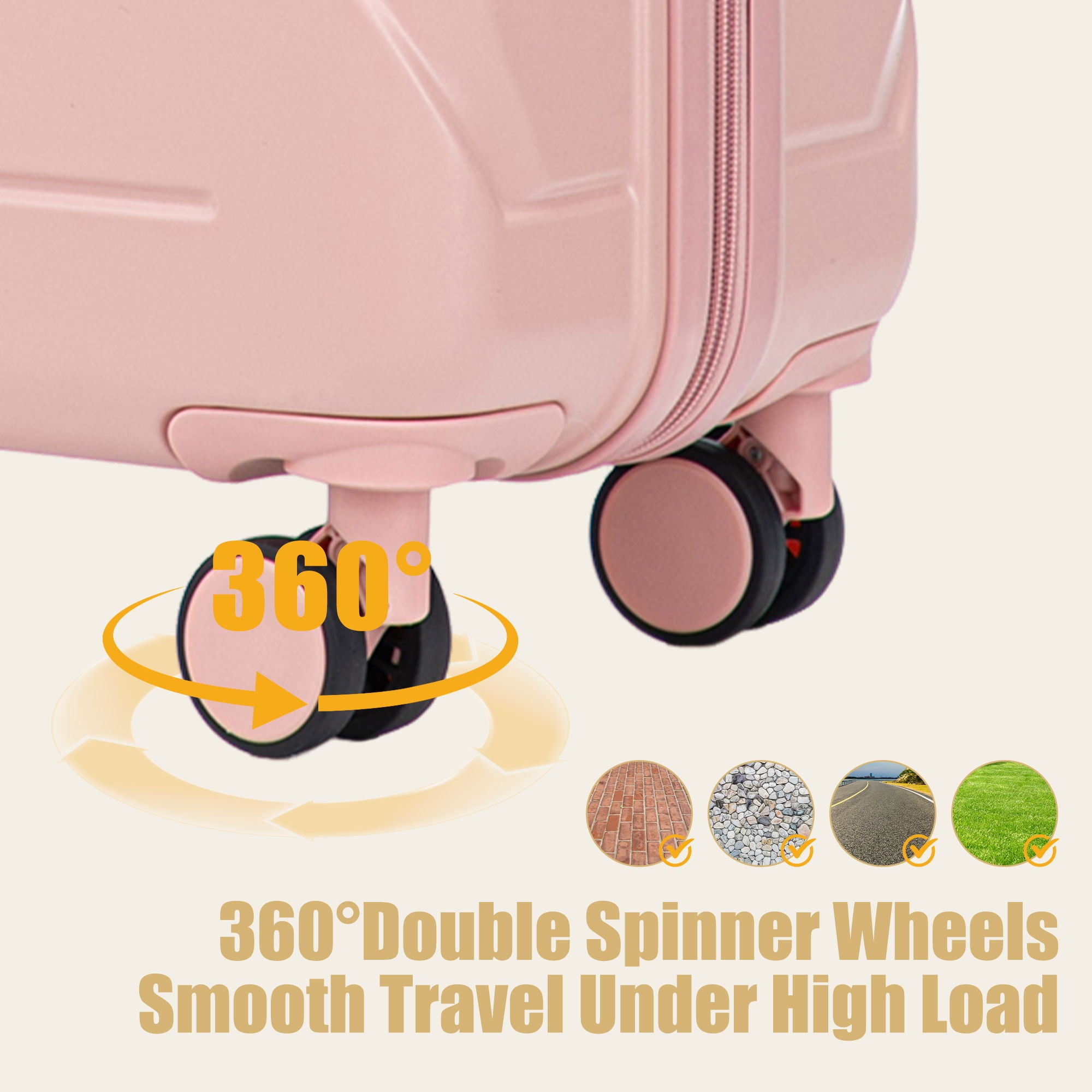 Hard Shell Luggage With Scratch Resistant Surface, 4 Wheels, Combination Lock & Side Hooks