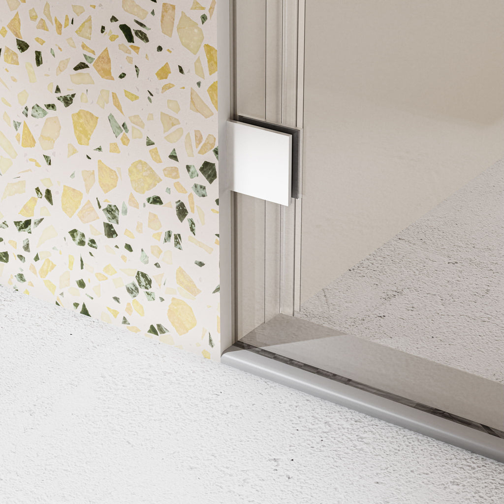 Frameless Single Sliding Soft Close Shower Doors, 5 / 16" Sgcc Tempered Glass - Chrome