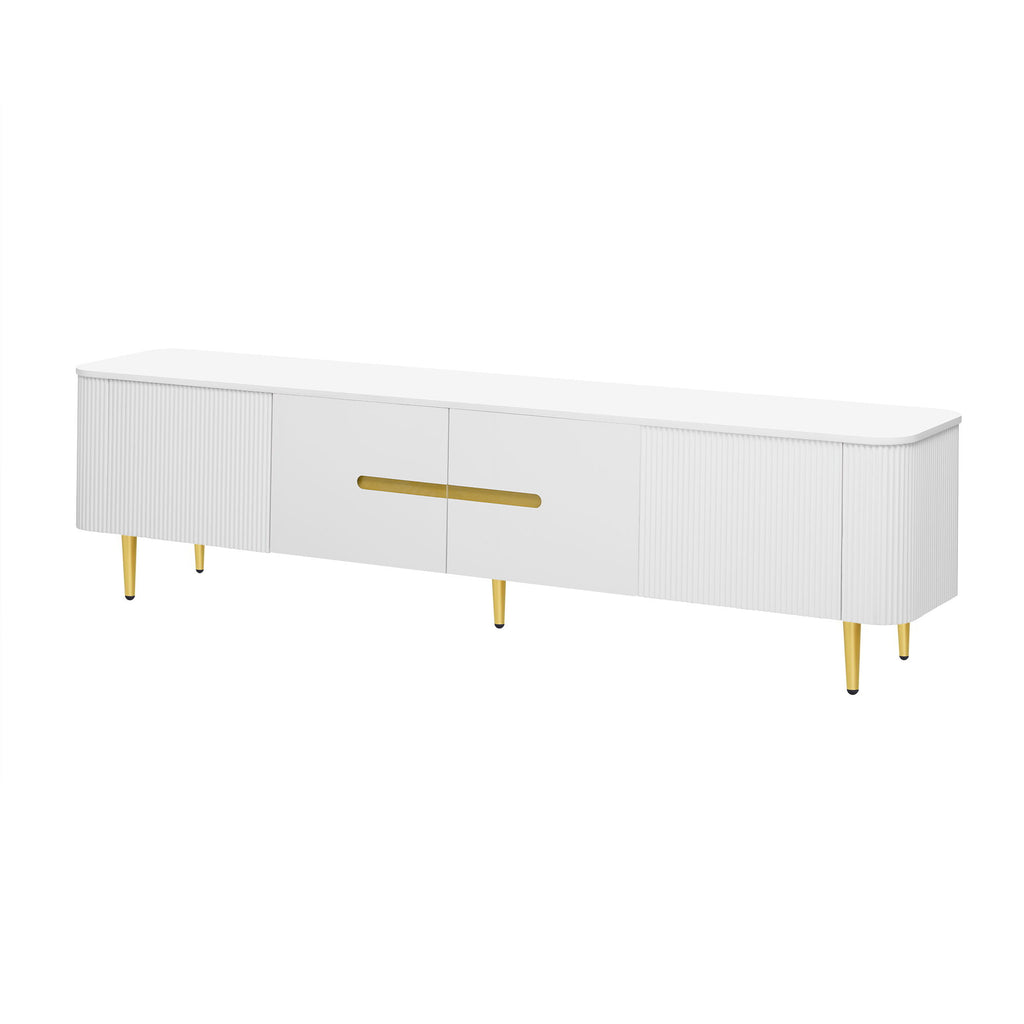TV Stand For TVs, Media Console With 4 Spacious Cabinets For Living Room