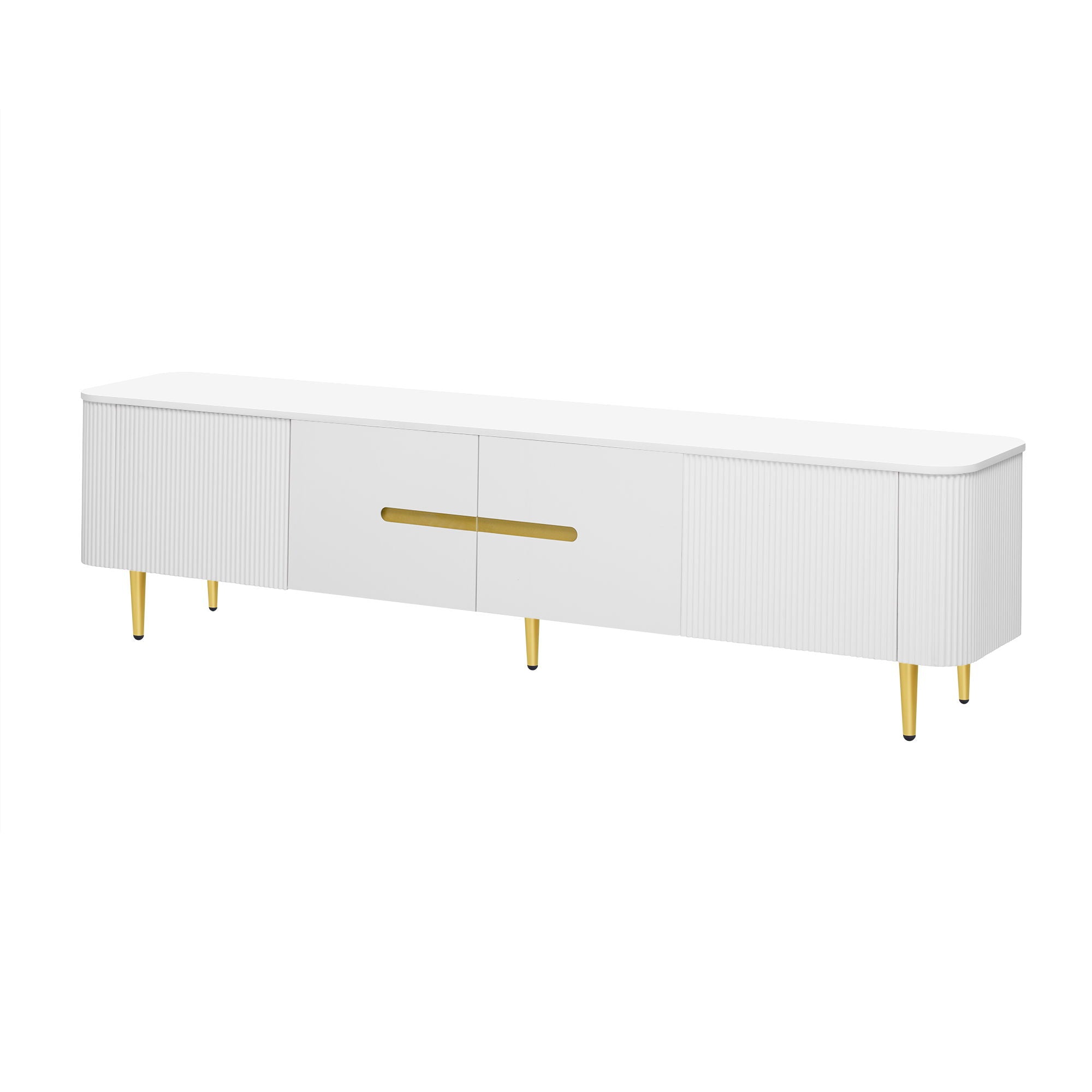 TV Stand For TVs, Media Console With 4 Spacious Cabinets For Living Room