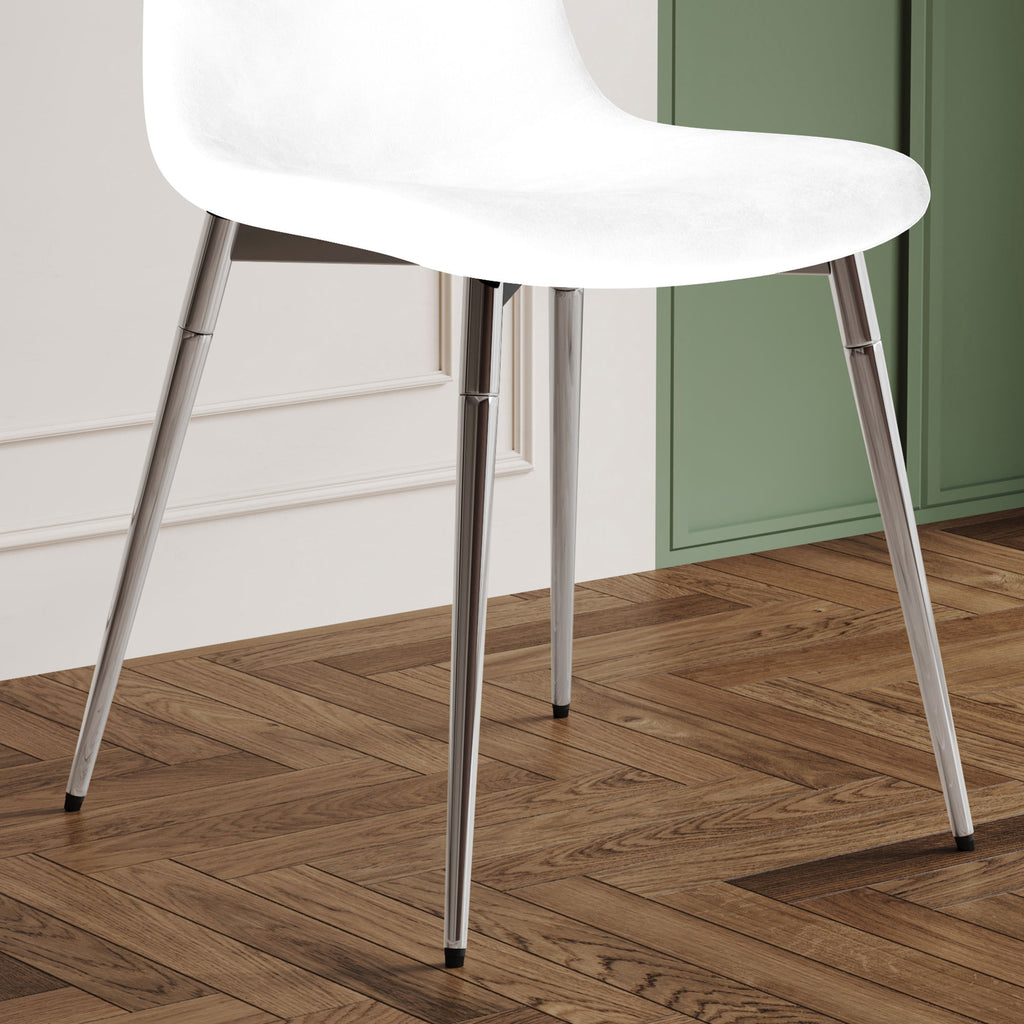Dining Chairs, Upholstered Armless Accent Chairs, Classical Appearance And Metal Legs (Set of 4)