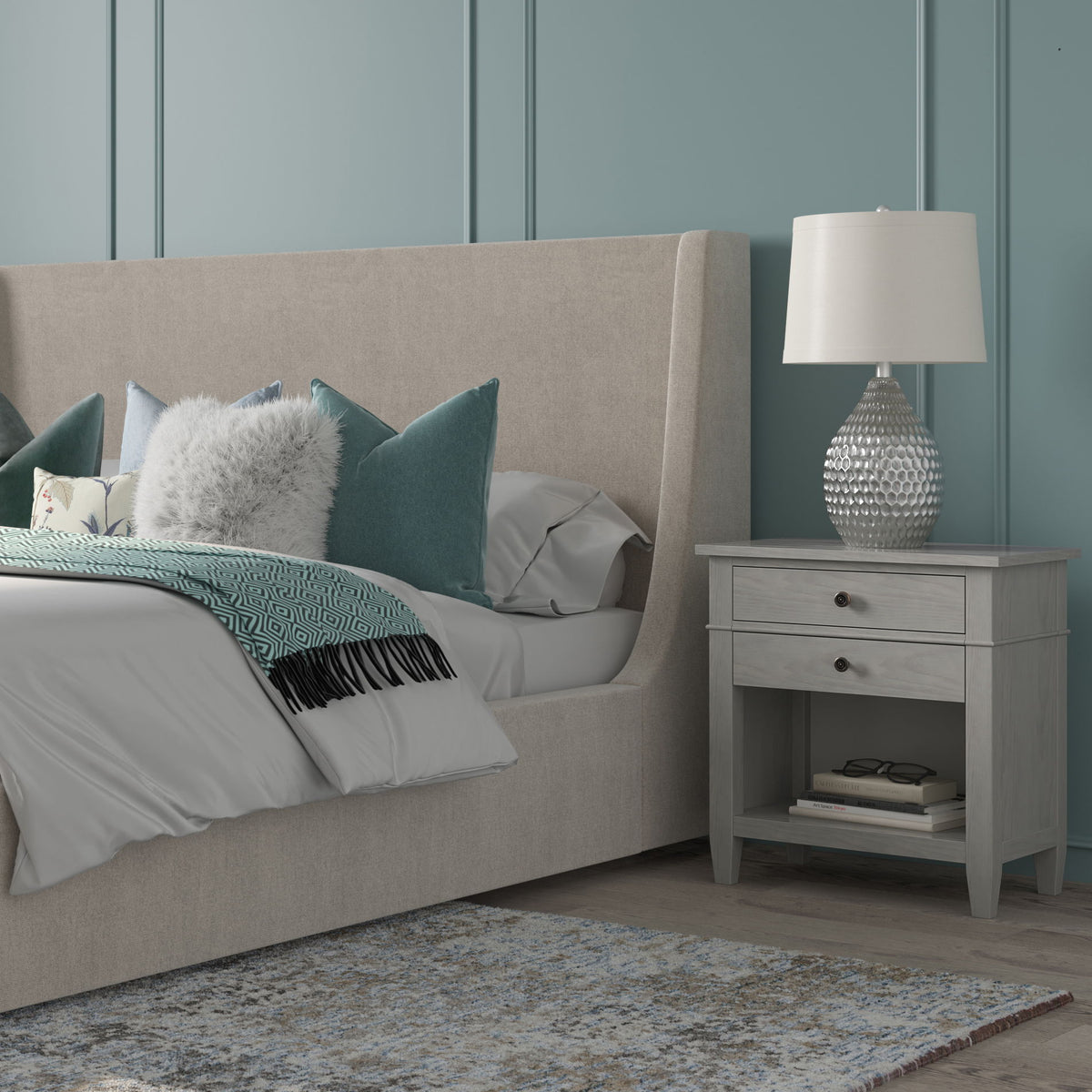 Carlton - Bedside Table - Gray