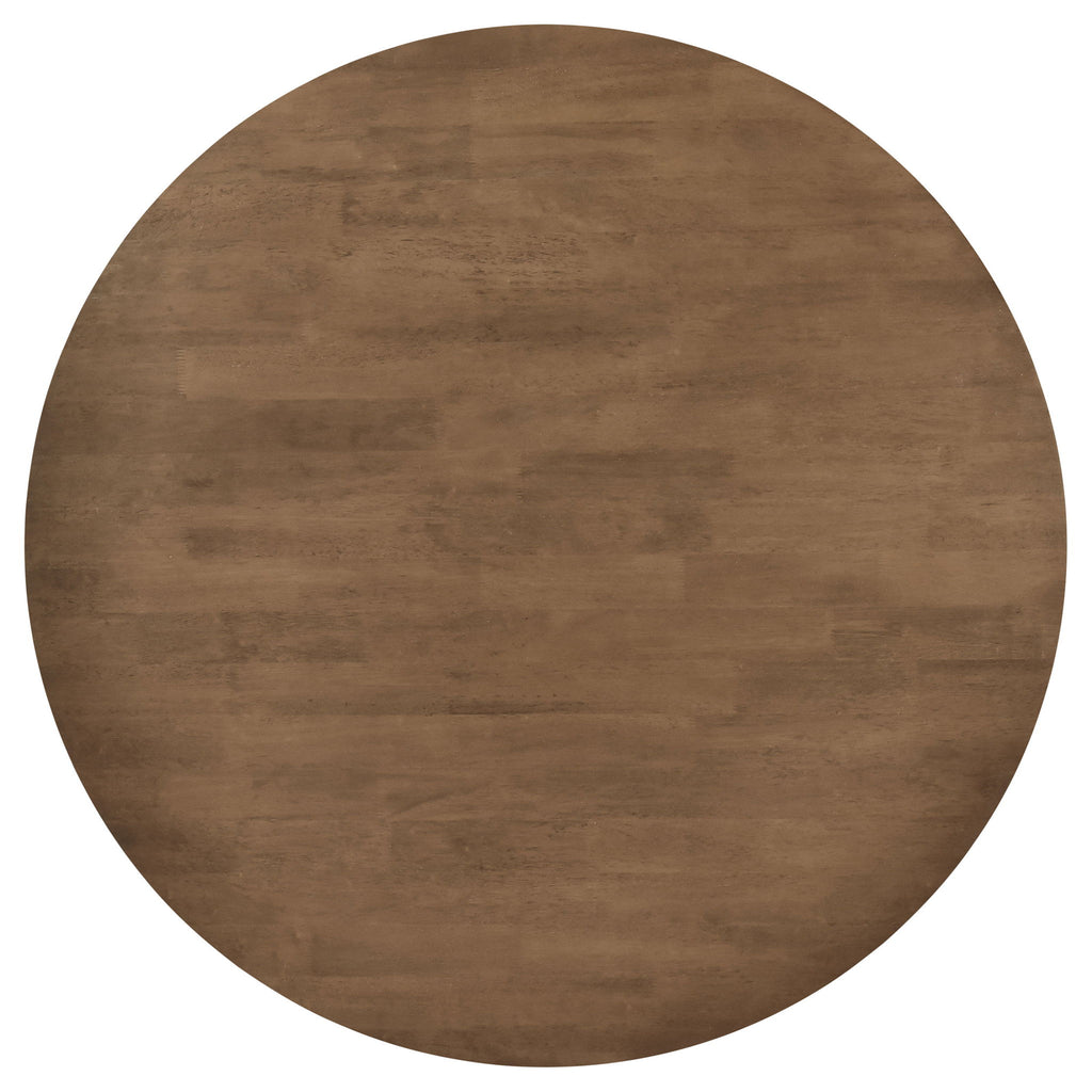 Guinea - 5 Piece Dining Set With Round Table And Upholstered Chairs - Walnut