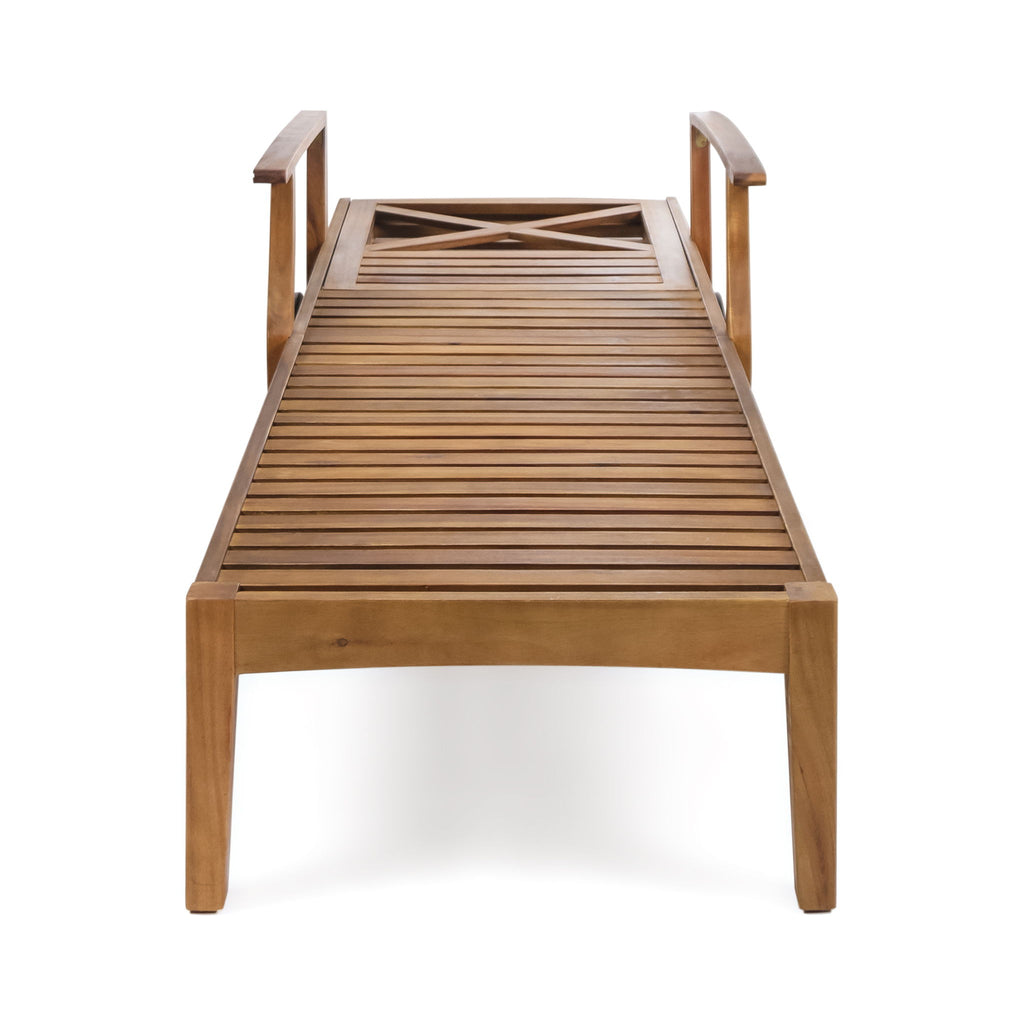 Perla - Chaise Lounge With Wheels And Customizable Cushion Options - Teak
