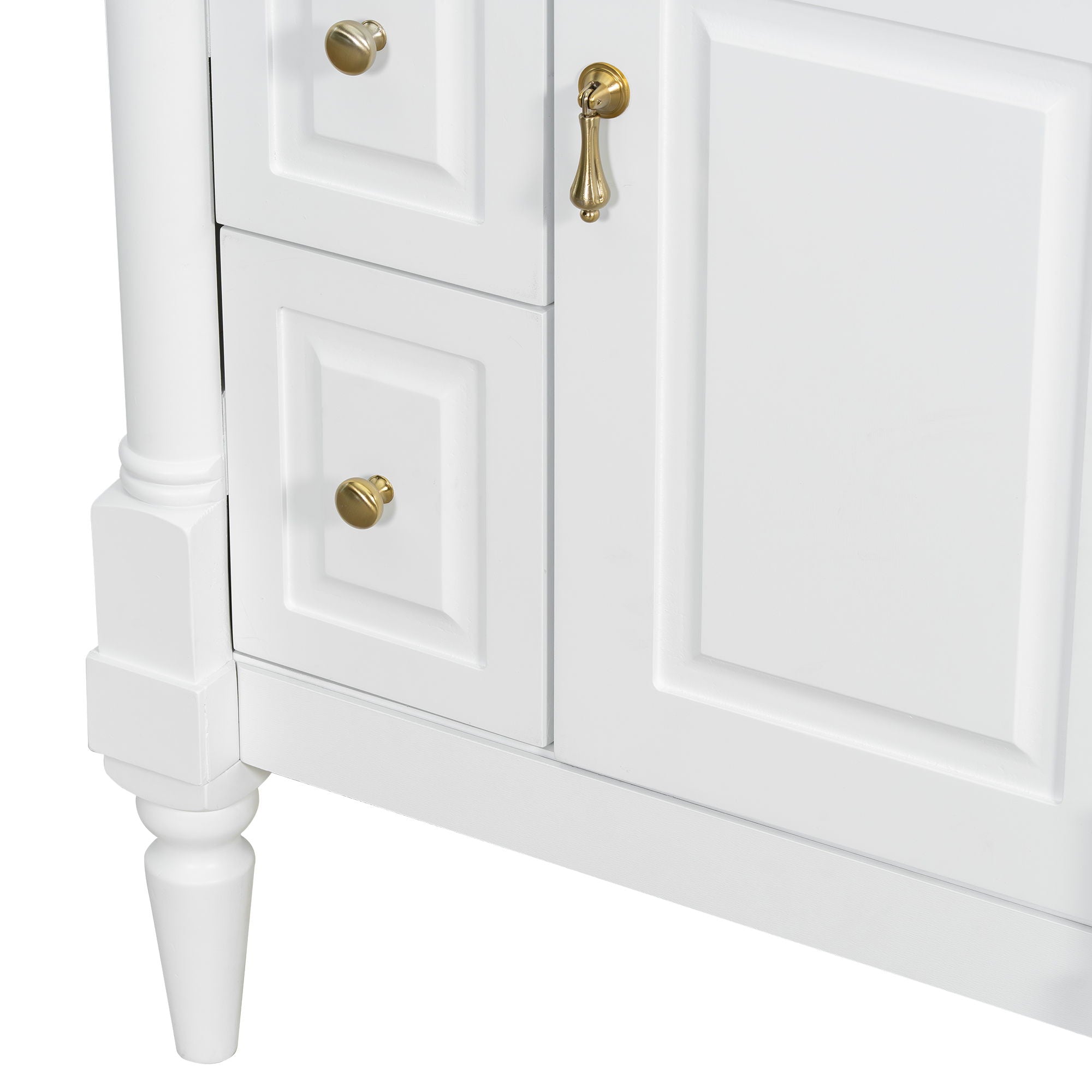 Freestanding Bathroom Vanity With Sink, Adjustable Shelf & Flip Drawer