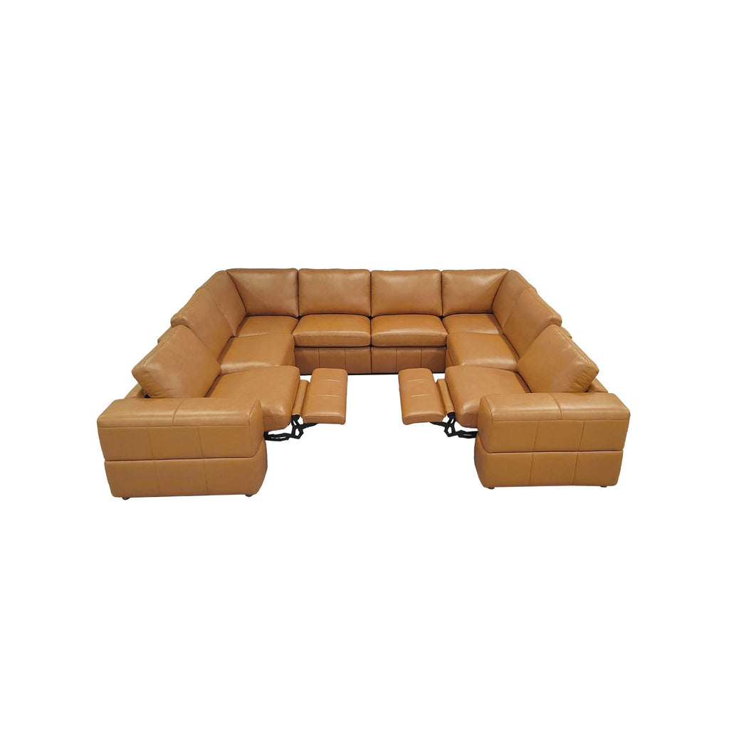 Upholstered Large Arms Sectional With Recliner Seats