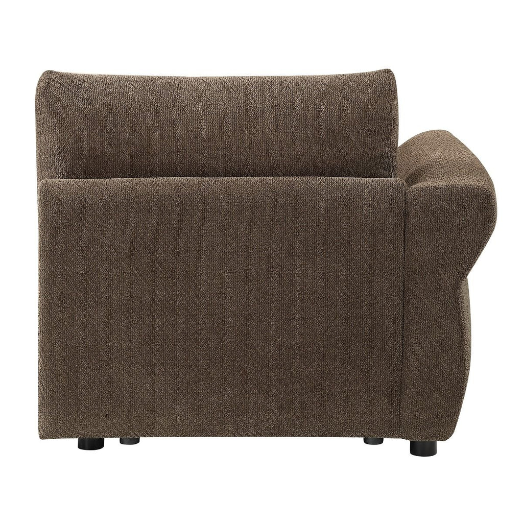 Theodore - Modular Left Facing Arm Chair - Brown Chenille