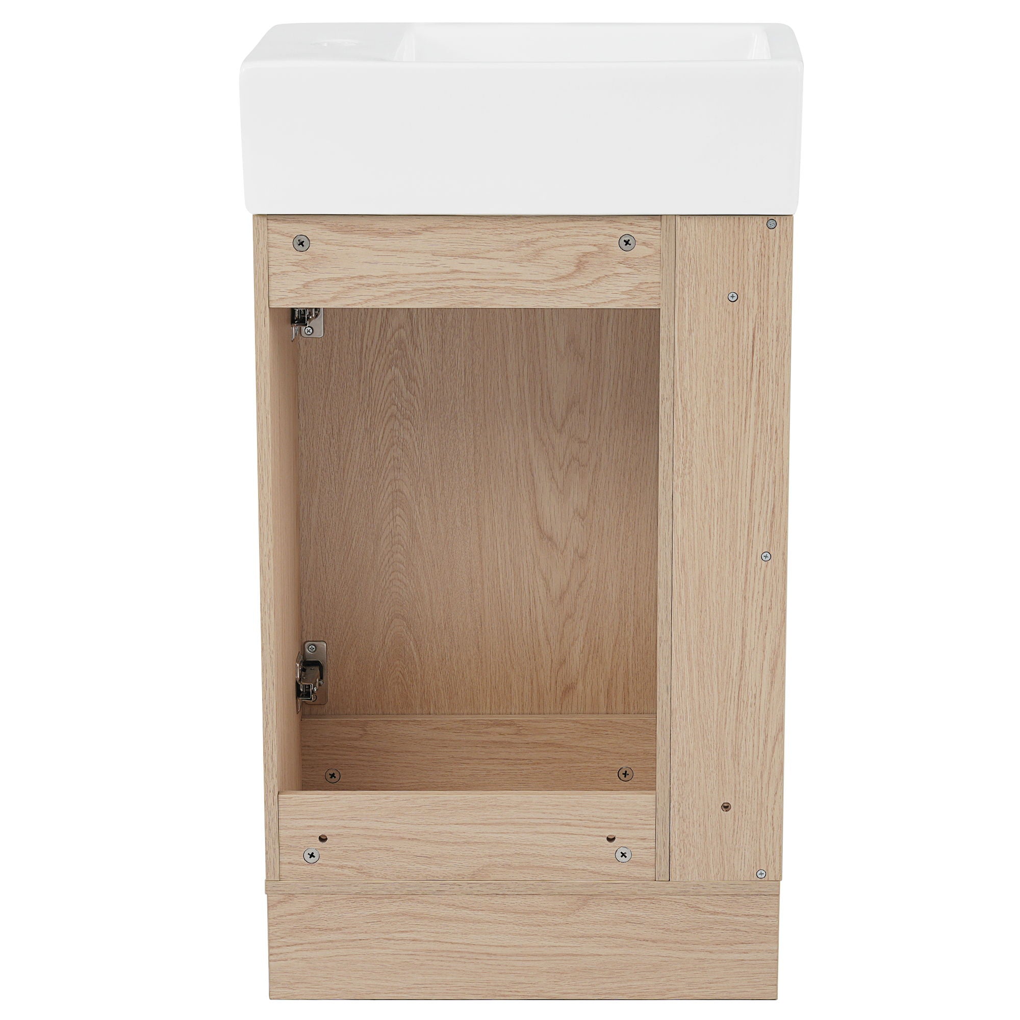 Modern Bathroom Vanity With Sink And 2 Tier Shelf