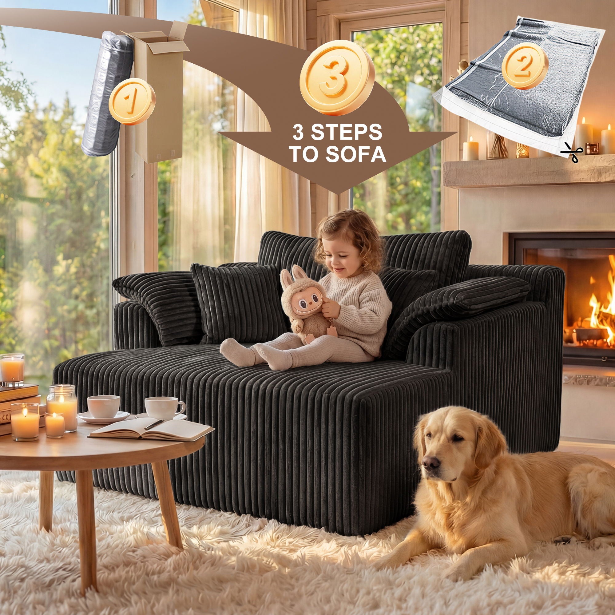 Chaise Lounge Chair, Deep Seat Sleeper Couch For Living Room