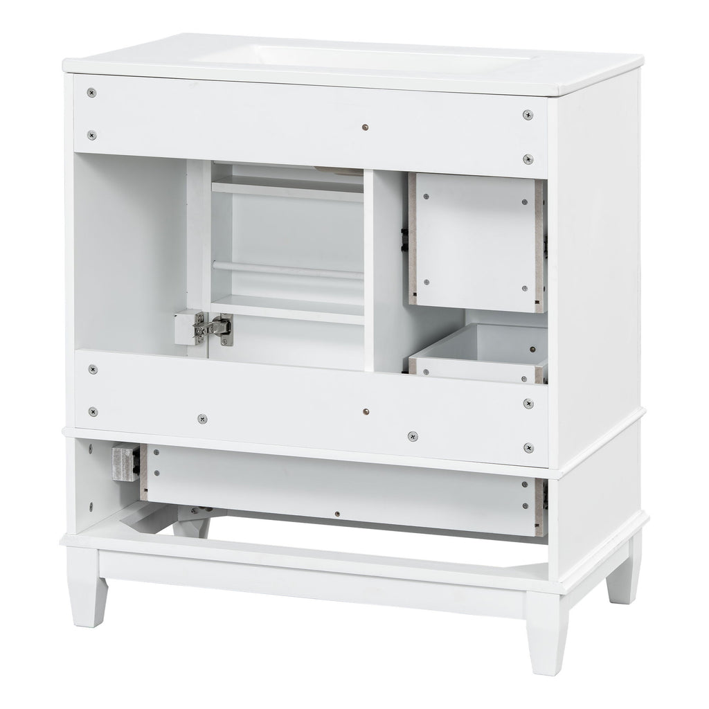 Freestanding Bathroom Vanity With Sink, Soft Close Door, 3 Drawers