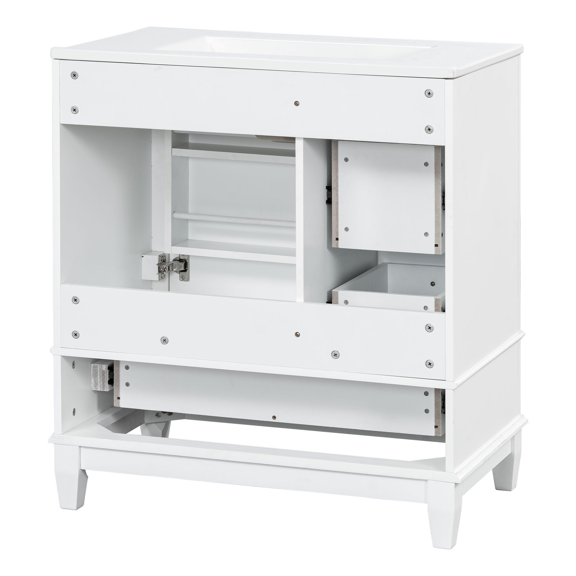 Freestanding Bathroom Vanity With Sink, Soft Close Door, 3 Drawers