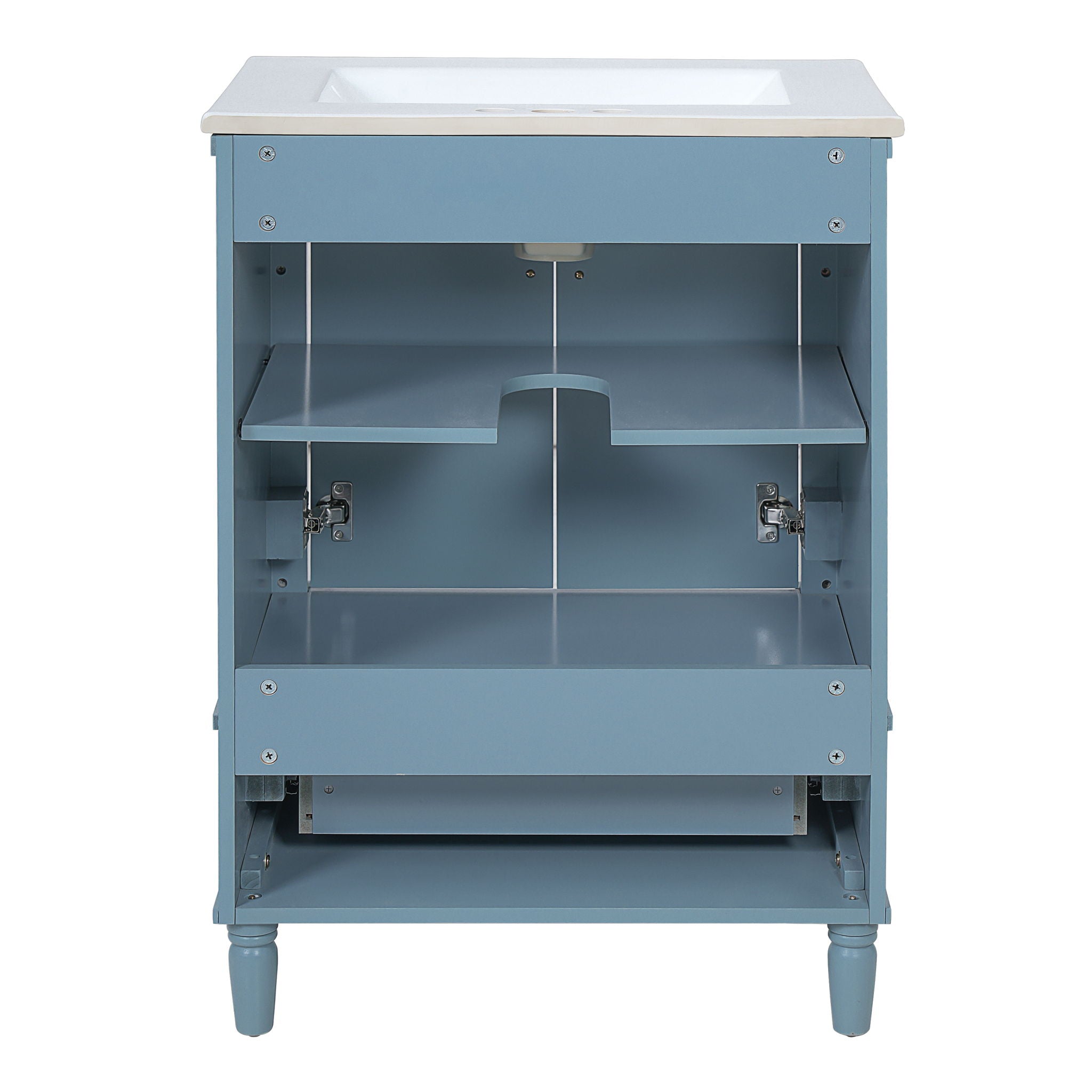 Bathroom Vanity With Ornate French Cylinder Legs, Soft Close Drawer