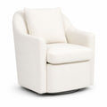Upholstered Barrel Lounge Chair With Soft Cushioned Seat And Frame - White