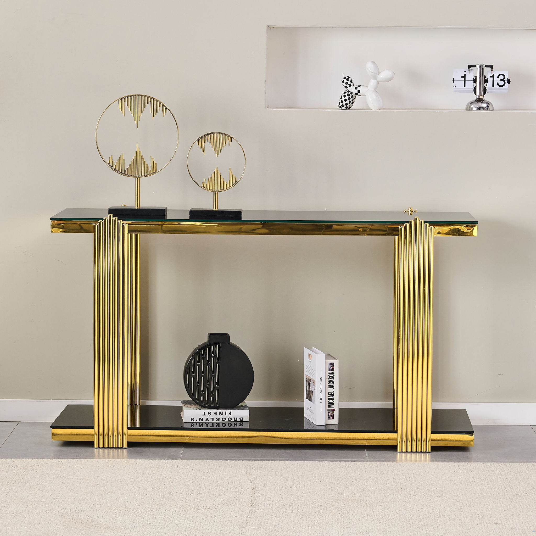 Console Table With Double Tier Storage